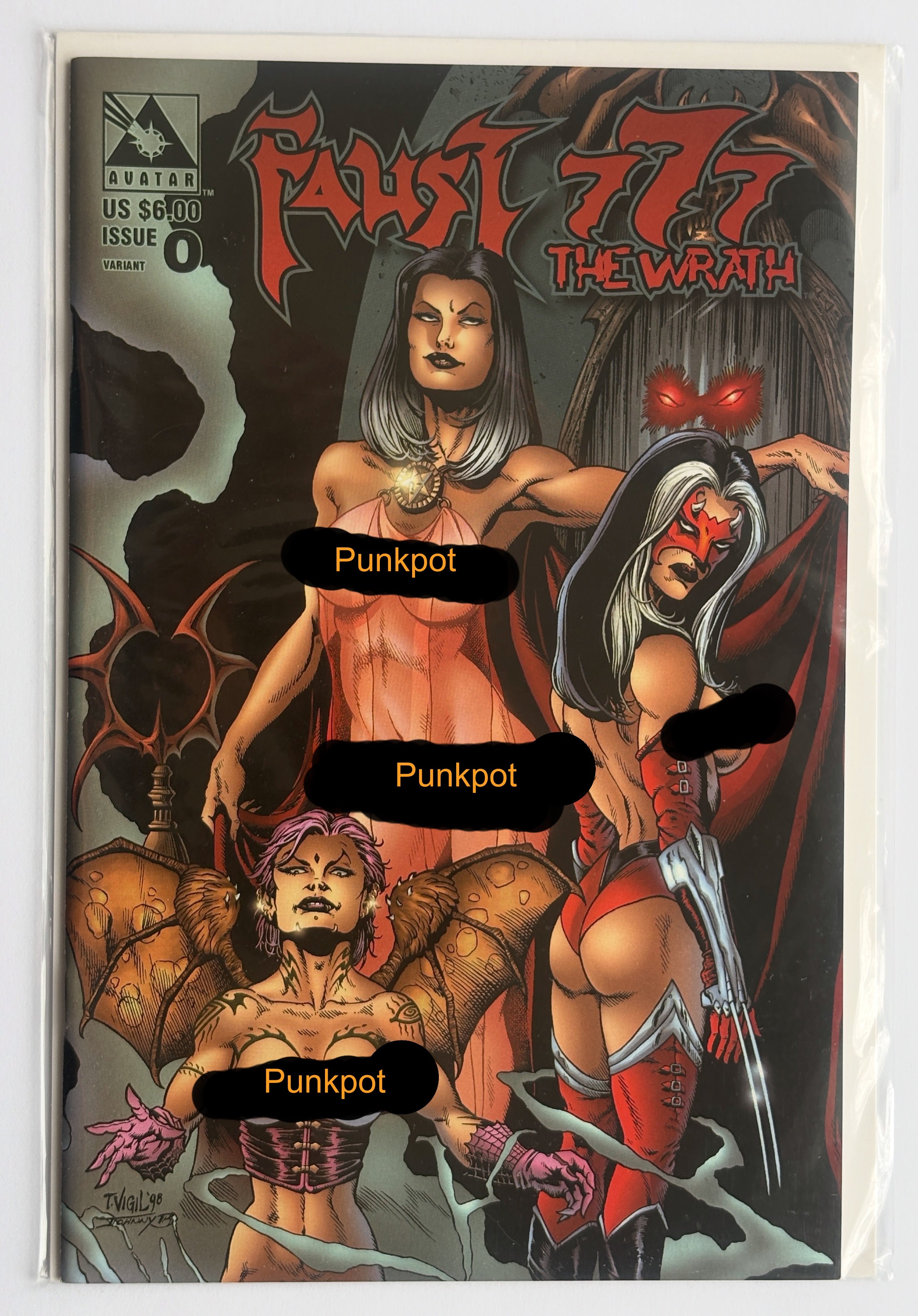 Faust 777 The Wrath "Darkness in Collision" #0 Variant Avatar December 1998 VF 8.0