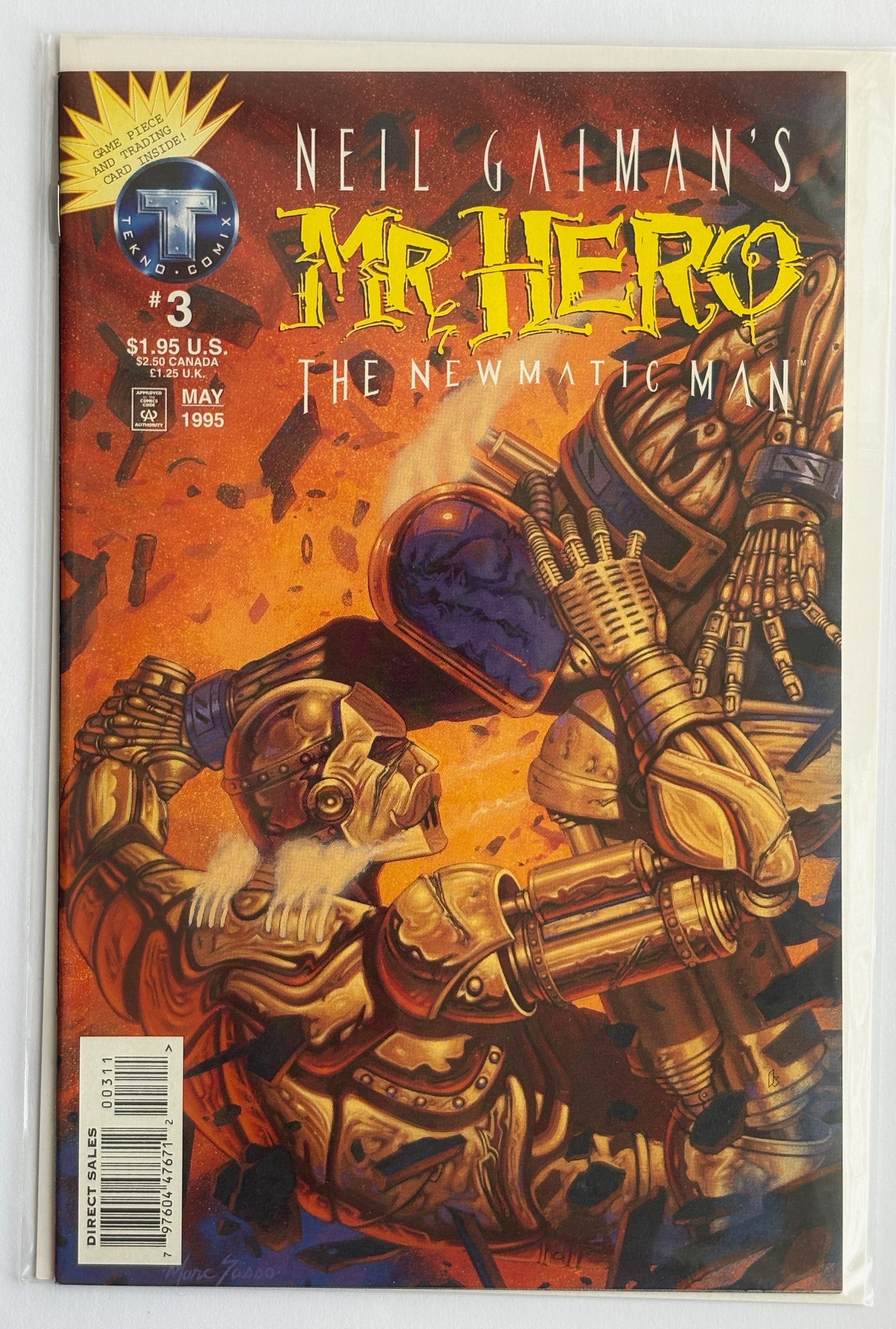 Neil Gaiman's Mr Hero: The Newmatic Man #3 - Tekno Comix May 1995 F/VF 7.0