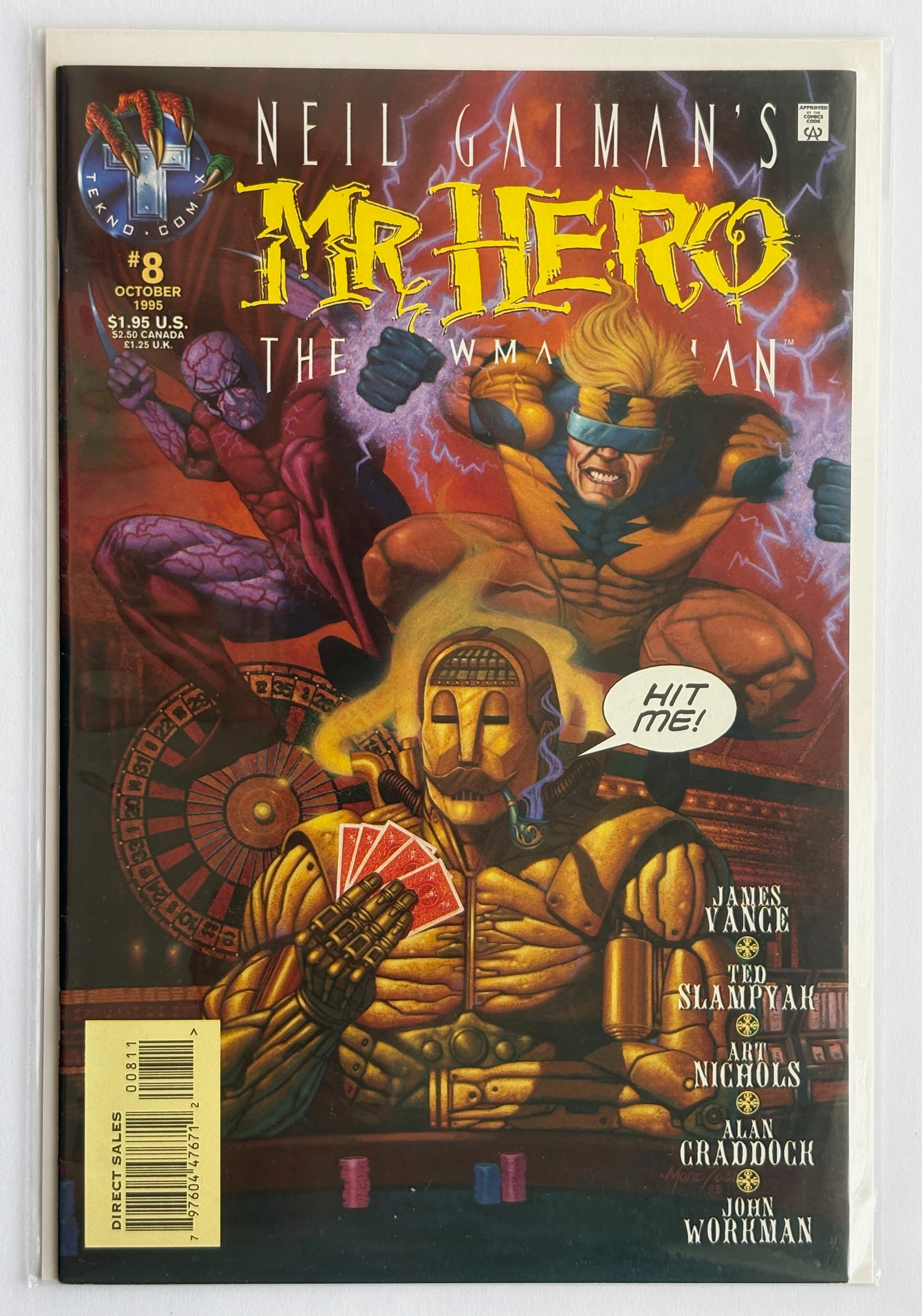 Neil Gaiman's Mr Hero: The Newmatic Man #8 - Tekno Comix October 1995 VF 8.0