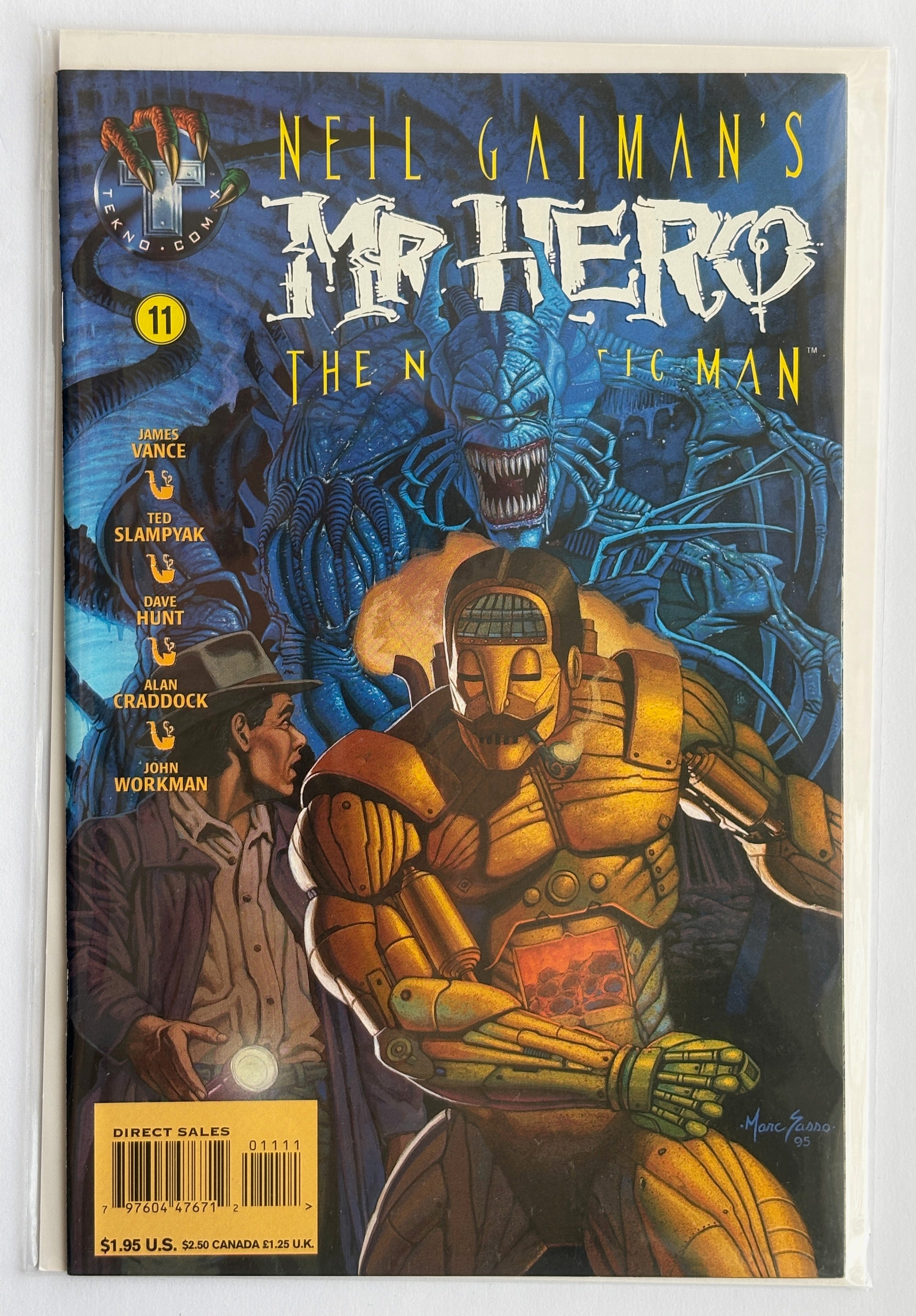 Neil Gaiman's Mr Hero: The Newmatic Man #11 - Tekno Comix December 1995 F/VF 7.0