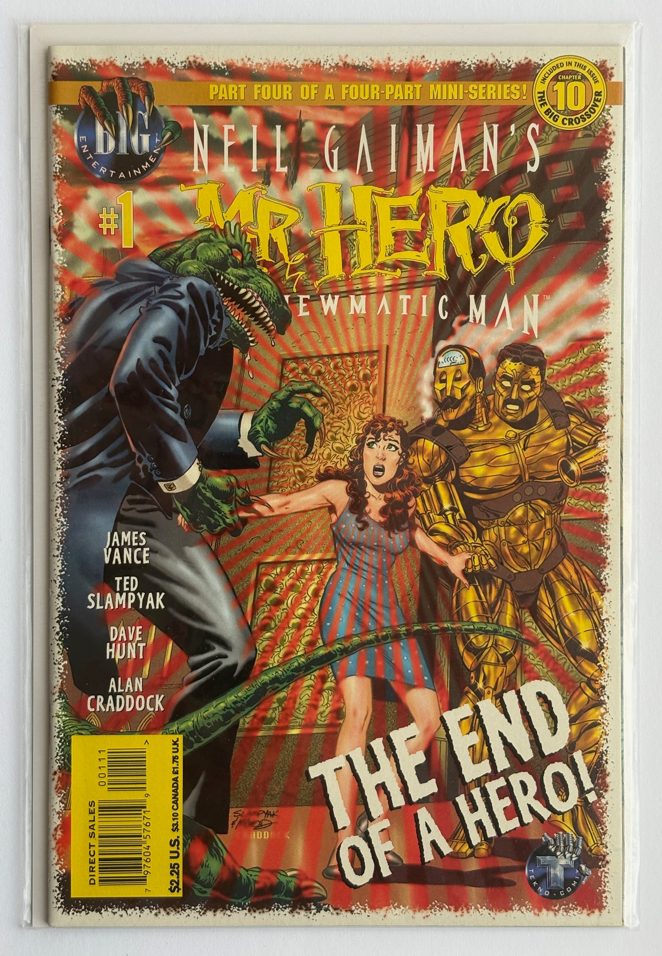 Neil Gaiman's Mr Hero: The Newmatic Man #1 - Tekno Comix June 1996 VF+ 8.5