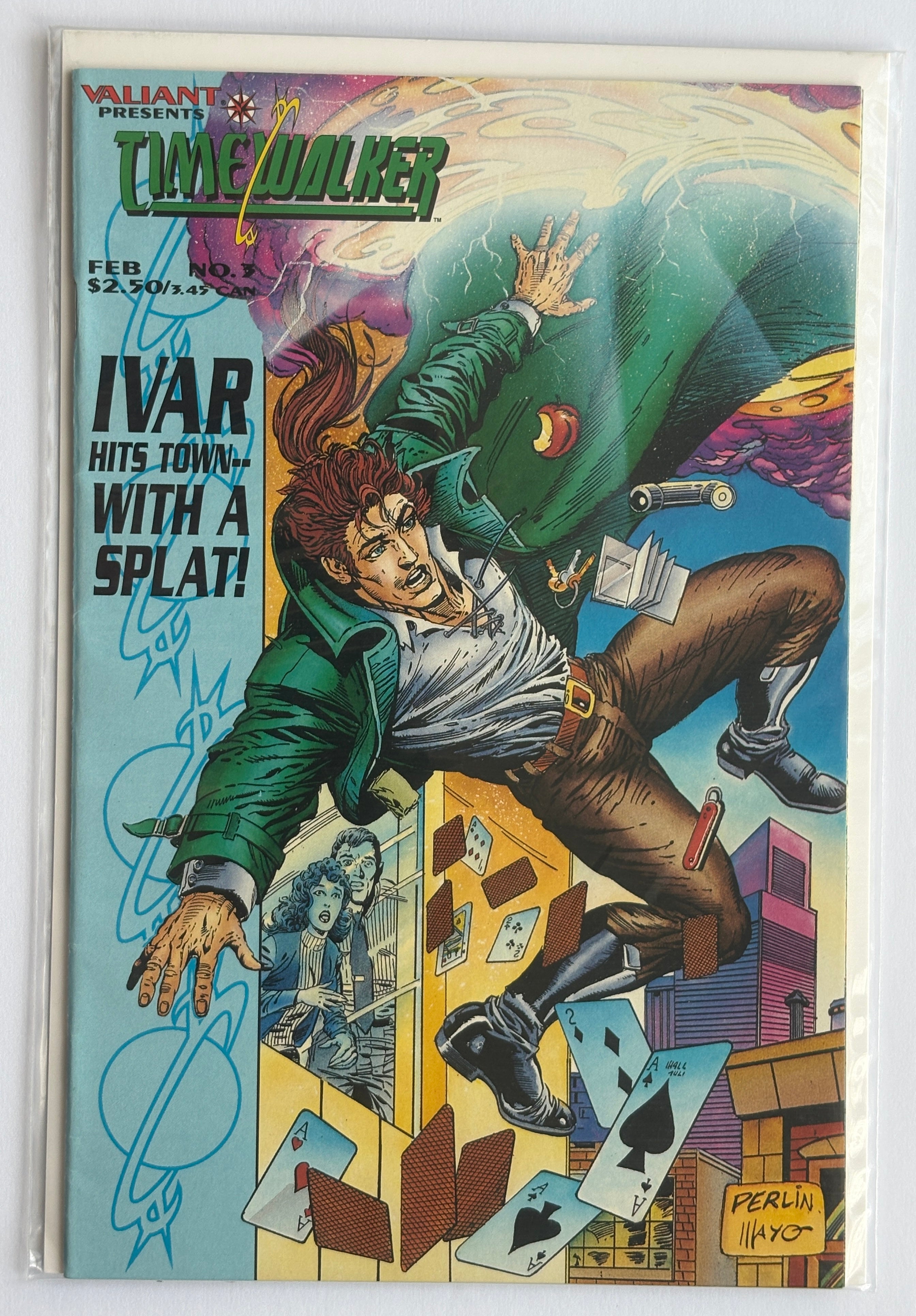 Timewalker #3 - 1st Printing - Don Perlin - Valiant Comics March 1995 VF+ 8.5