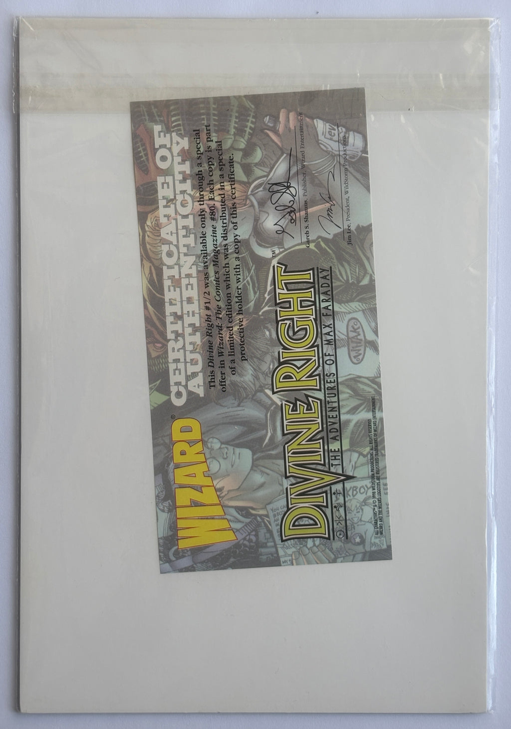 Divine Right #1/2 - 1st Printing with Certificate Wizard July 1998 VF+ 8.5