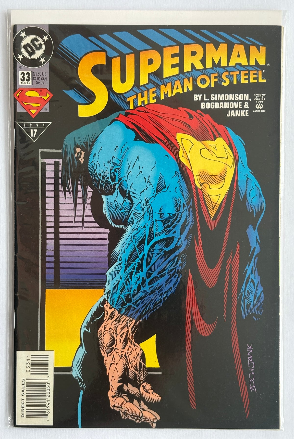 Superman the Man of Steel #33 - 1st Printing - DC Comics May 1994 VF- 7.5