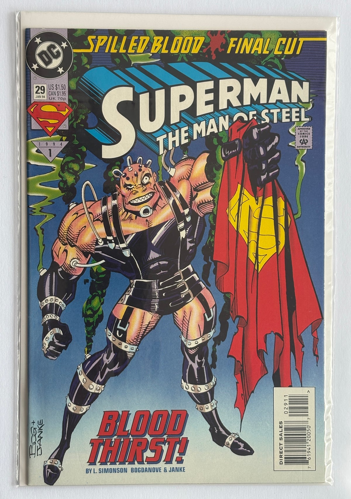 Superman The Man of Steel #29 - 1st Printing  DC Comics January 1994 VF 8.0