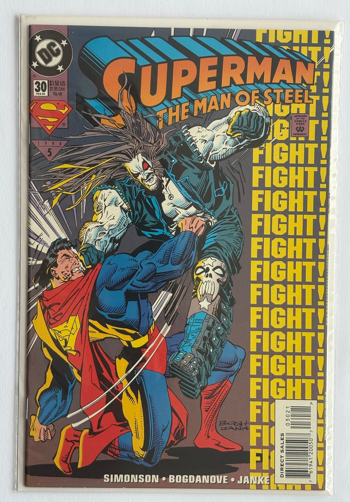 Superman The Man of Steel #30 - 1st Print Cover B - February 1994 VF 8.0