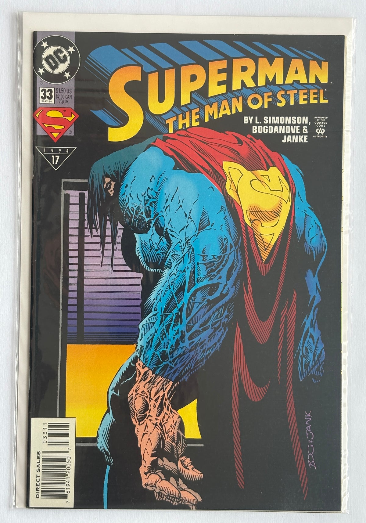 Superman the Man of Steel #33 - 1st Printing - DC Comics May 1994 VF+ 8.5