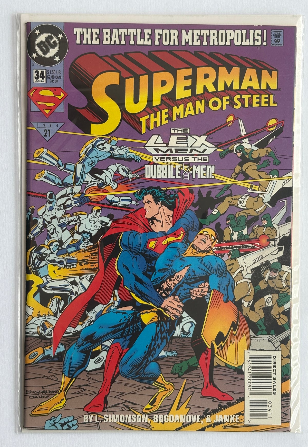 Superman the Man of Steel #34 - 1st Printing - DC Comics June 1994 VF+ 8.5