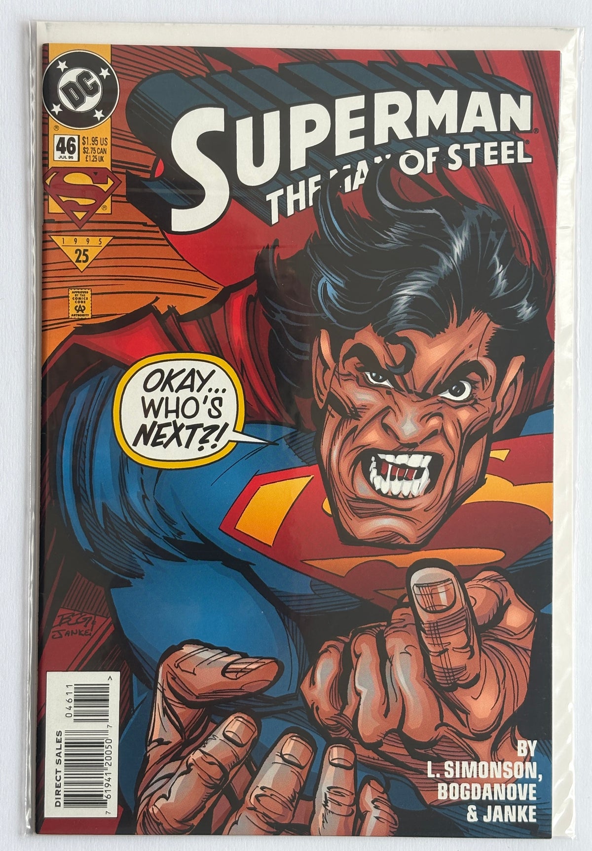 Superman The Man of Steel #46 - 1st Printing DC Comics - July 1995 VF- 7.5