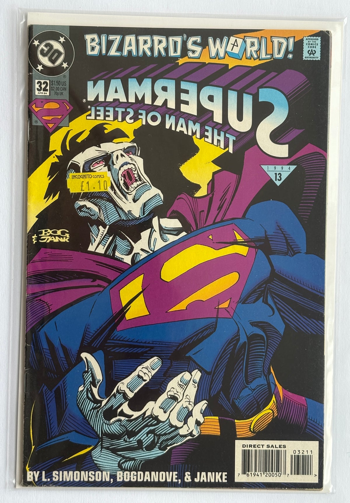 Superman the Man of Steel #32 - 1st Printing - DC Comics April 1994 FN 6.0