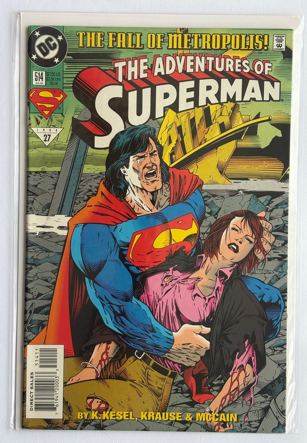 The Adventures of Superman #514 - 1st Printing - DC Comics July 1994 VF 8.0