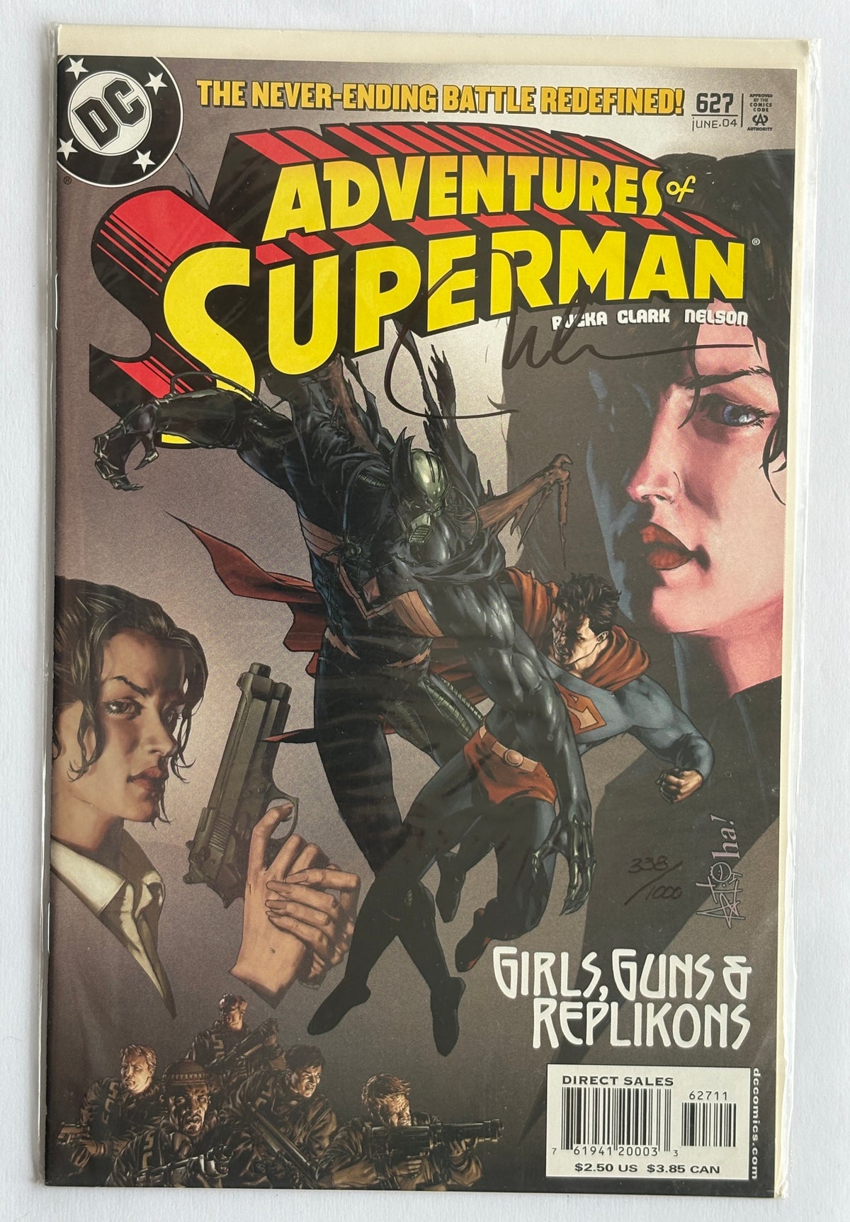 Adventures of Superman #627 - 1st printing signed by Nelson Dynamic Forces DC Comics 2004 VF+ 8.5