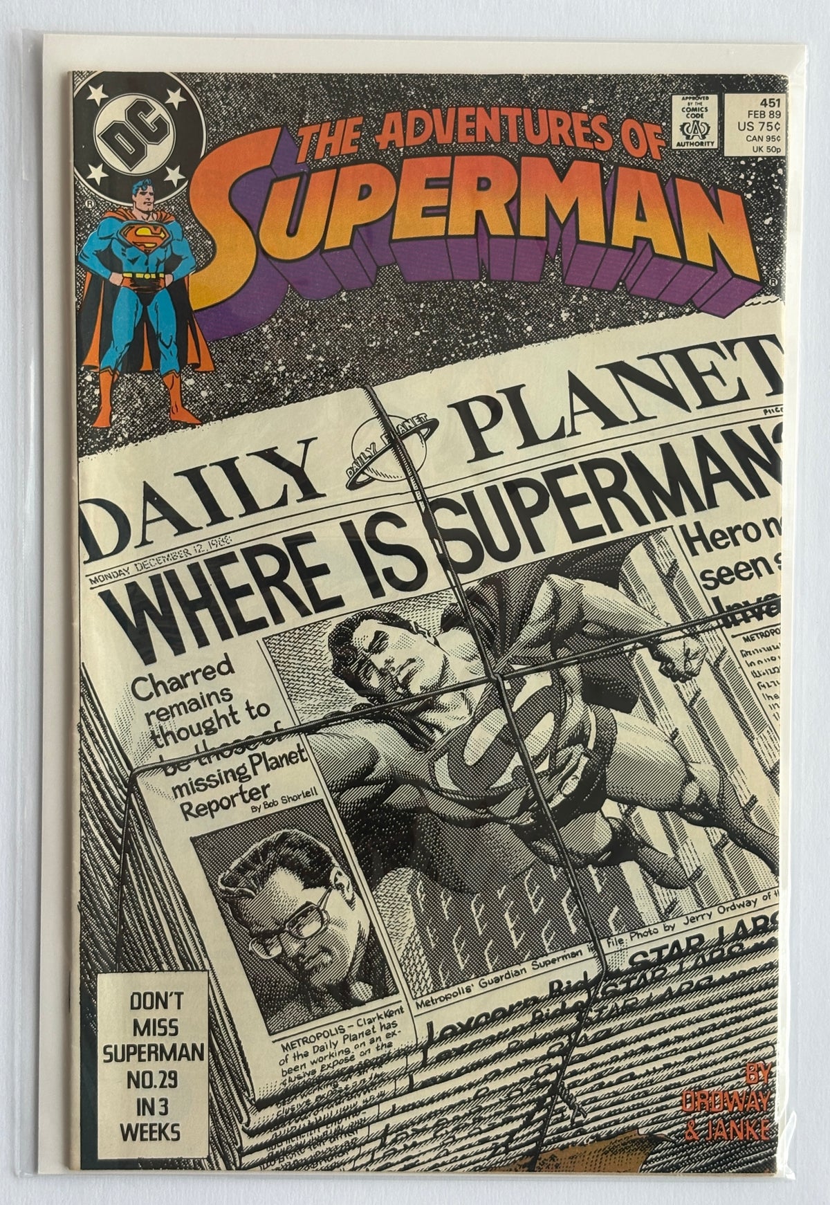 The Adventures of Superman #451 - DC Comics - February 1989 VF 8.0