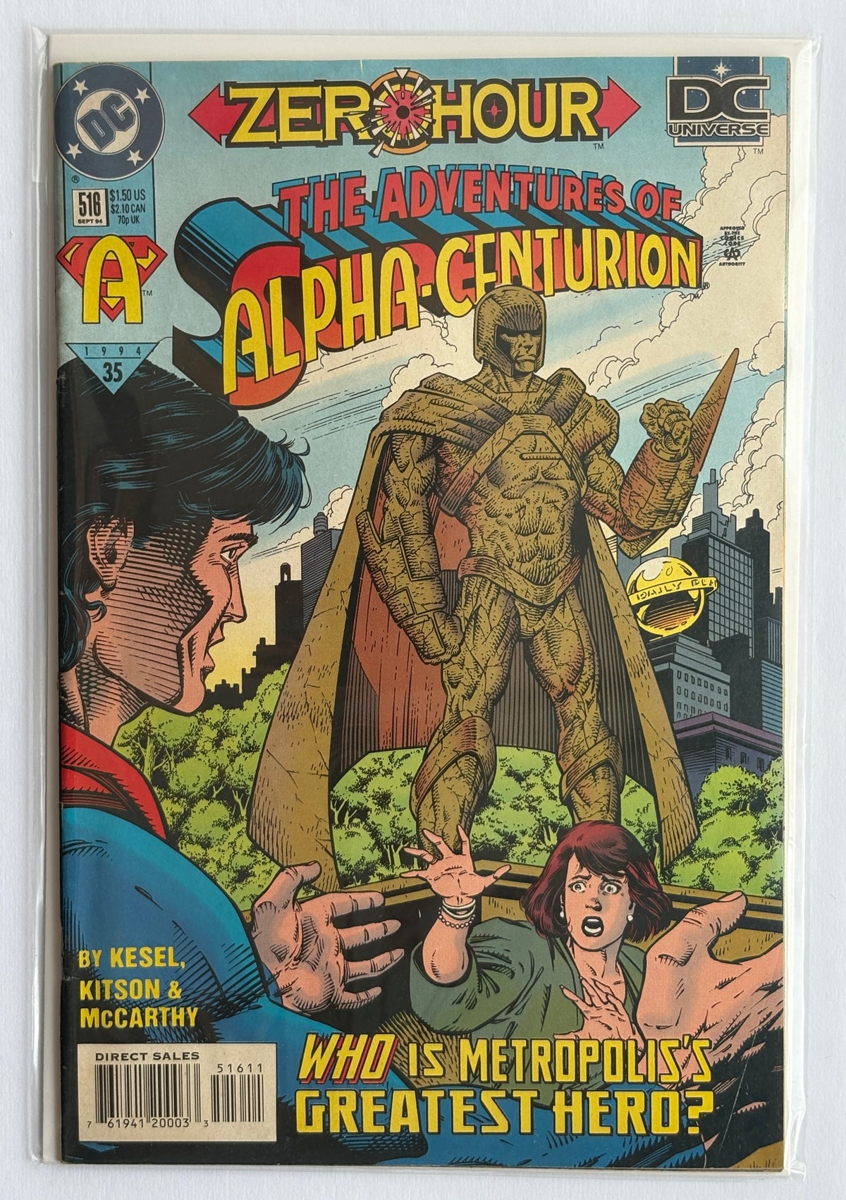 The Adventures of Superman #516 - Alpha-Centurion DC  September 1994 F/VF 7.0