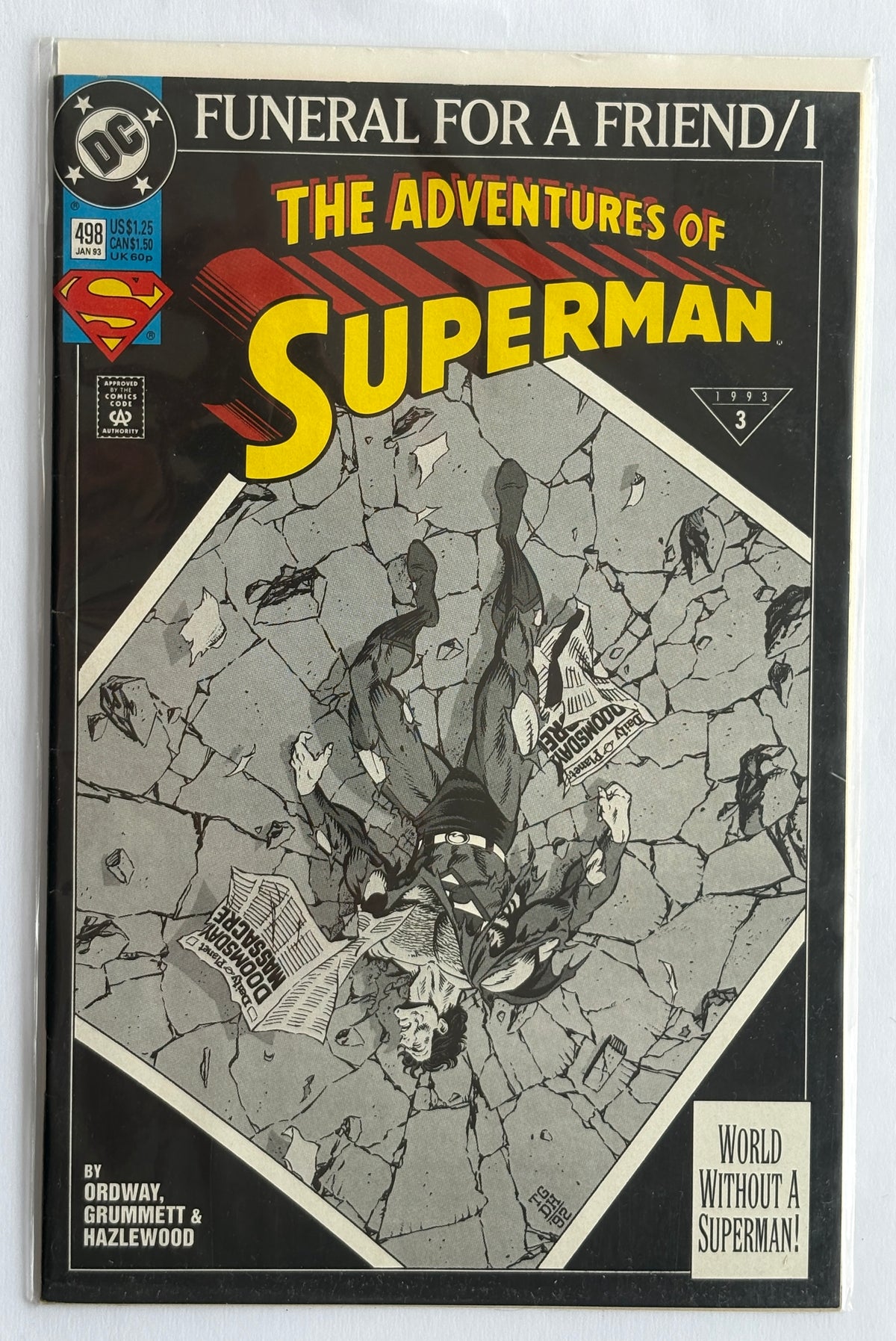 The Adventures of Superman #498 - Funeral for a Friend #1 January 1993 F/VF 7.0