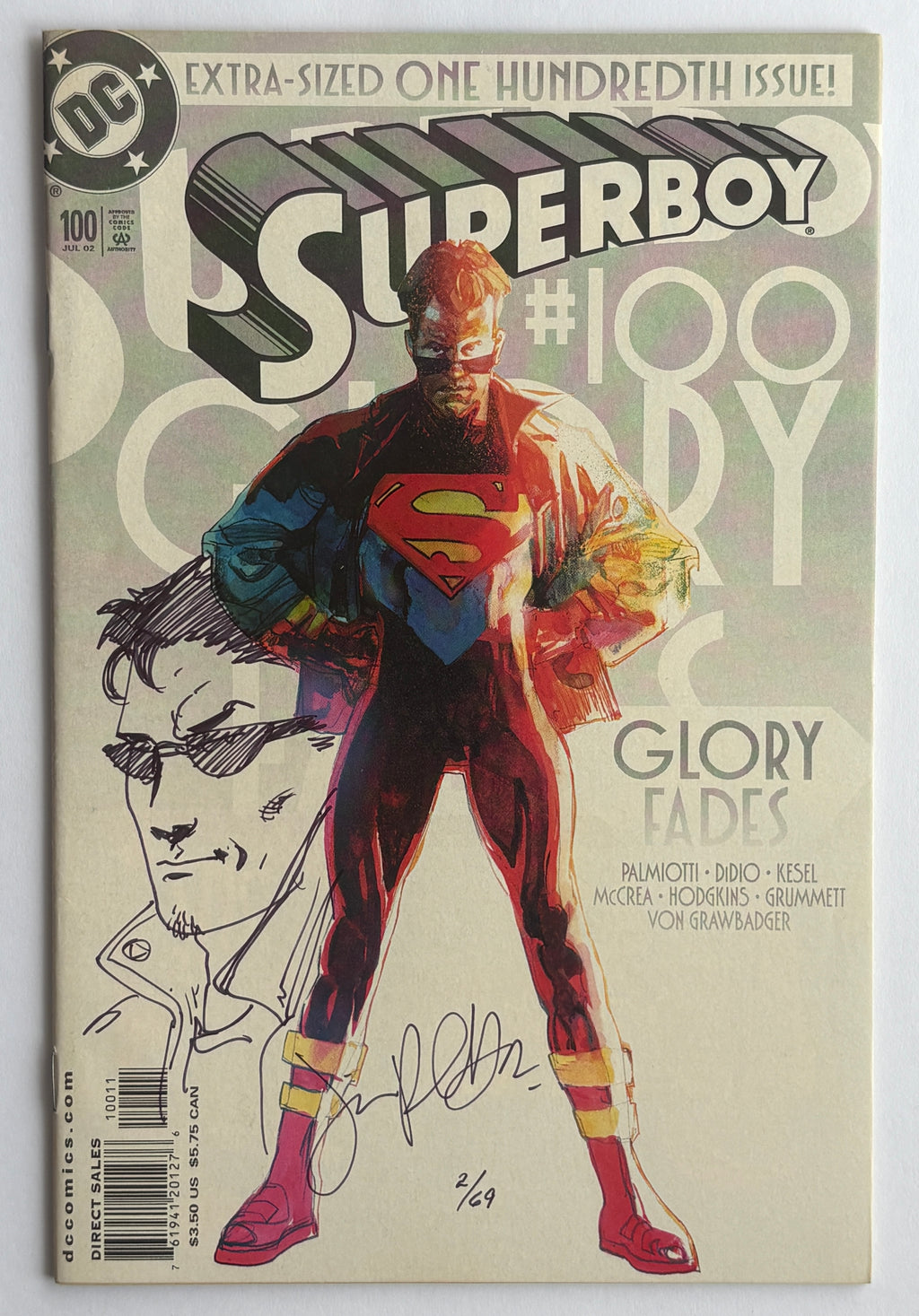 Superboy #100 Dynamic Forces Signed & Remarked by Jimmy Palmiotti Limited to 69