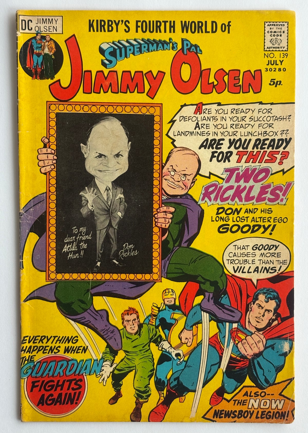 Superman’s Pal Jimmy Olsen #139 - Don Rickles UK Variant - July 1971  VG 4.0