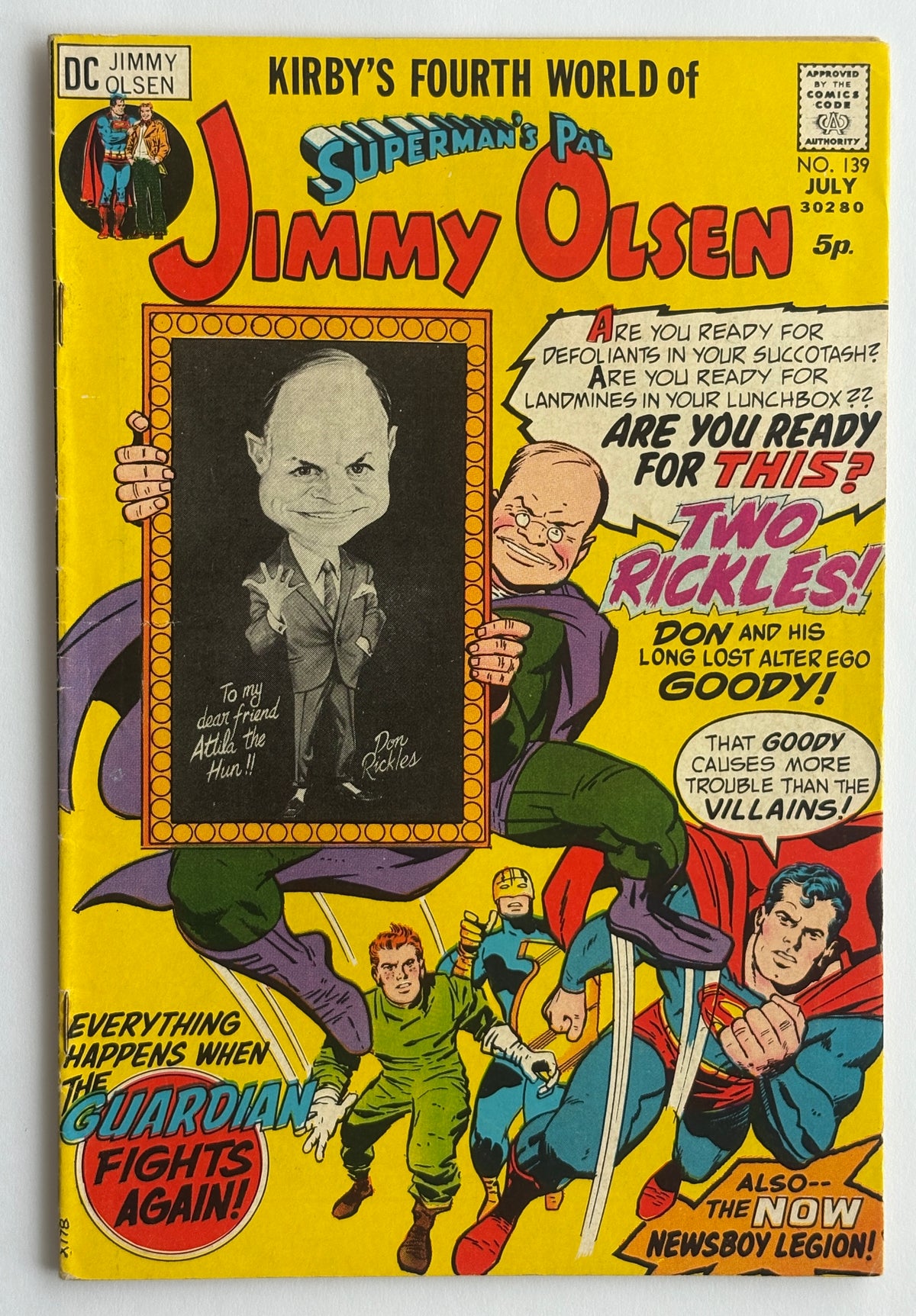 Superman’s Pal Jimmy Olsen #139 - Don Rickles UK Variant - July 1971 F/VF 7.0