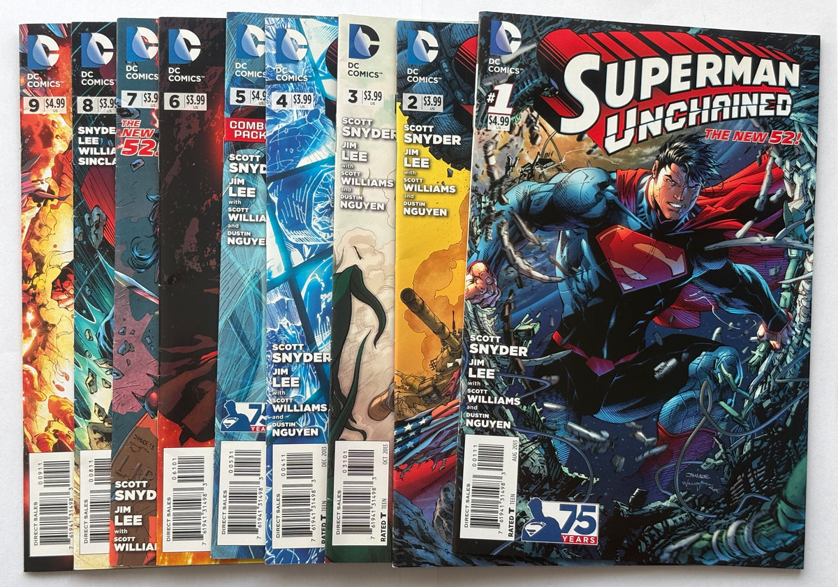 Superman Unchained #1 to 9 Complete Run (9 DC Comics) 2013/15 F/VF 7.0