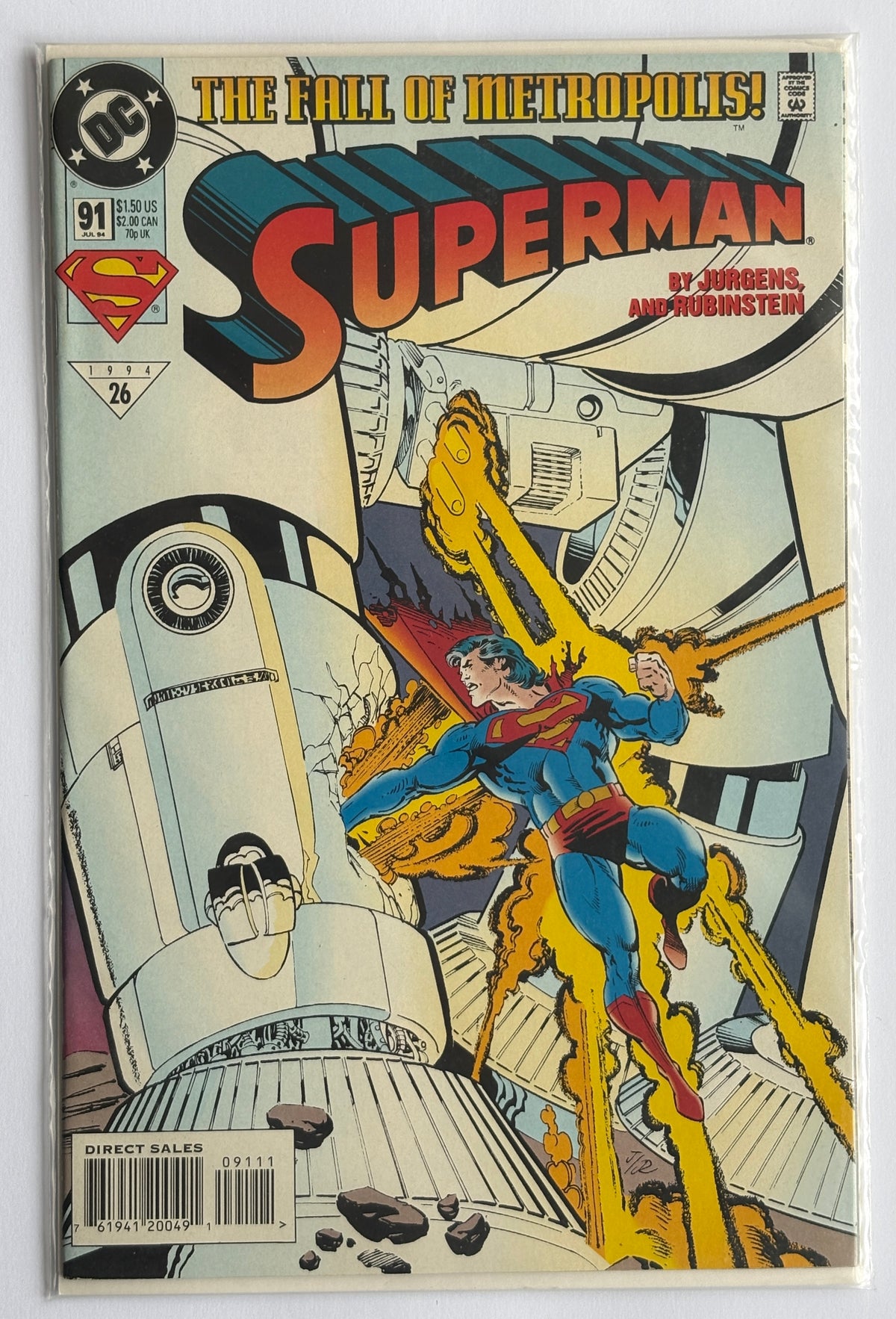 Superman #91 - 1st Printing - DC Comics July 1994 VF+ 8.5