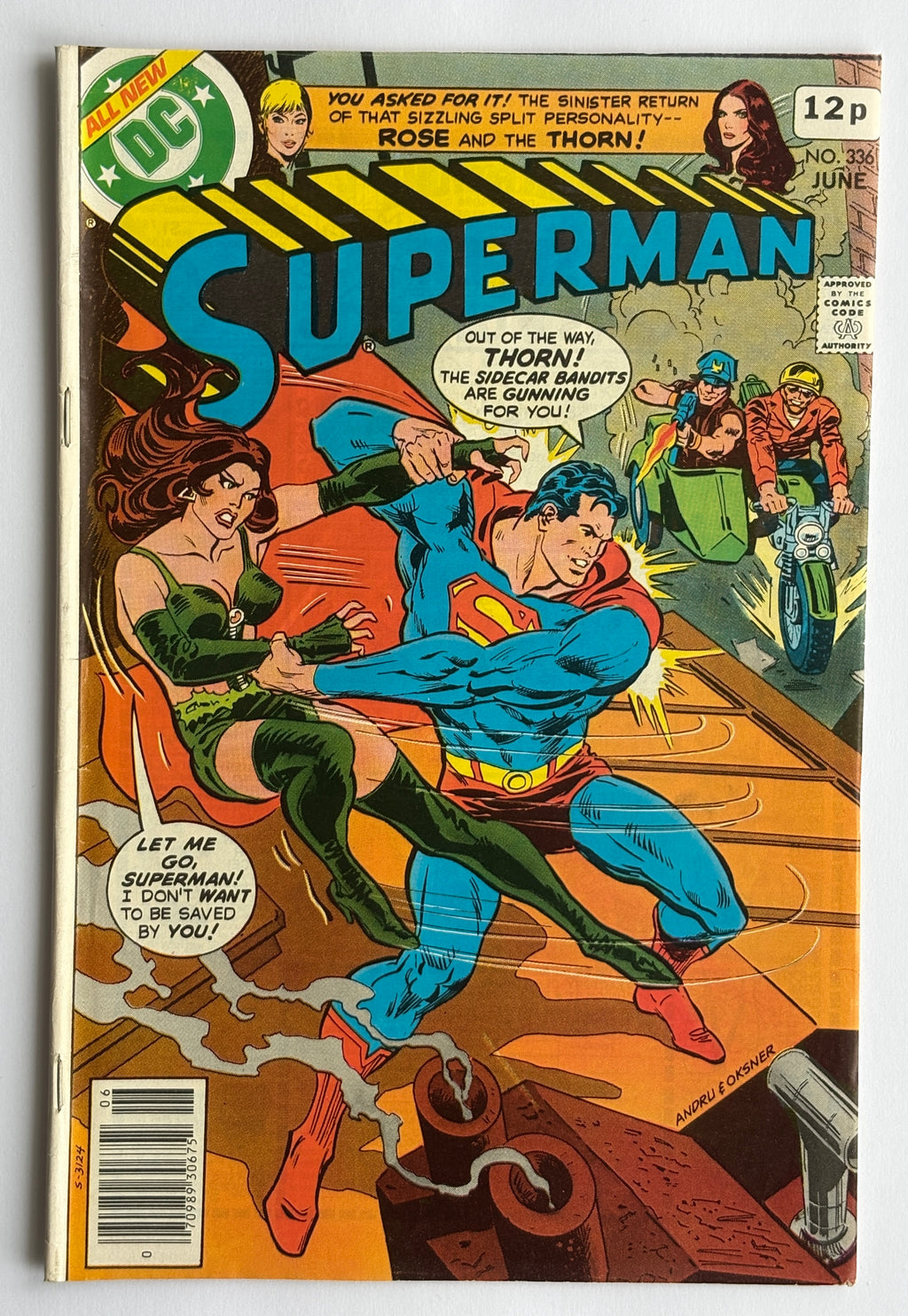 Superman #336 - DC Comics UK Variant June 1979  VG/FN 5.0