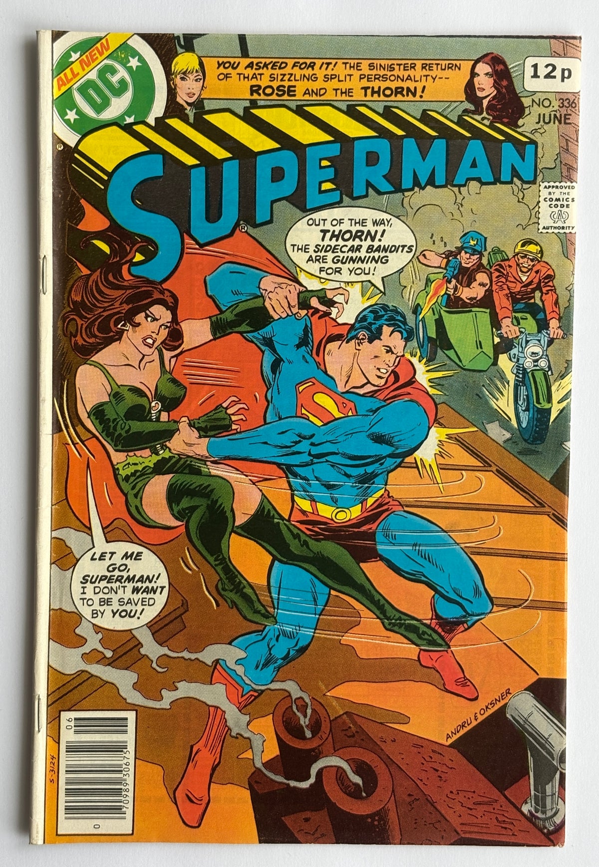 Superman #336 - DC Comics UK Variant June 1979  VG/FN 5.0
