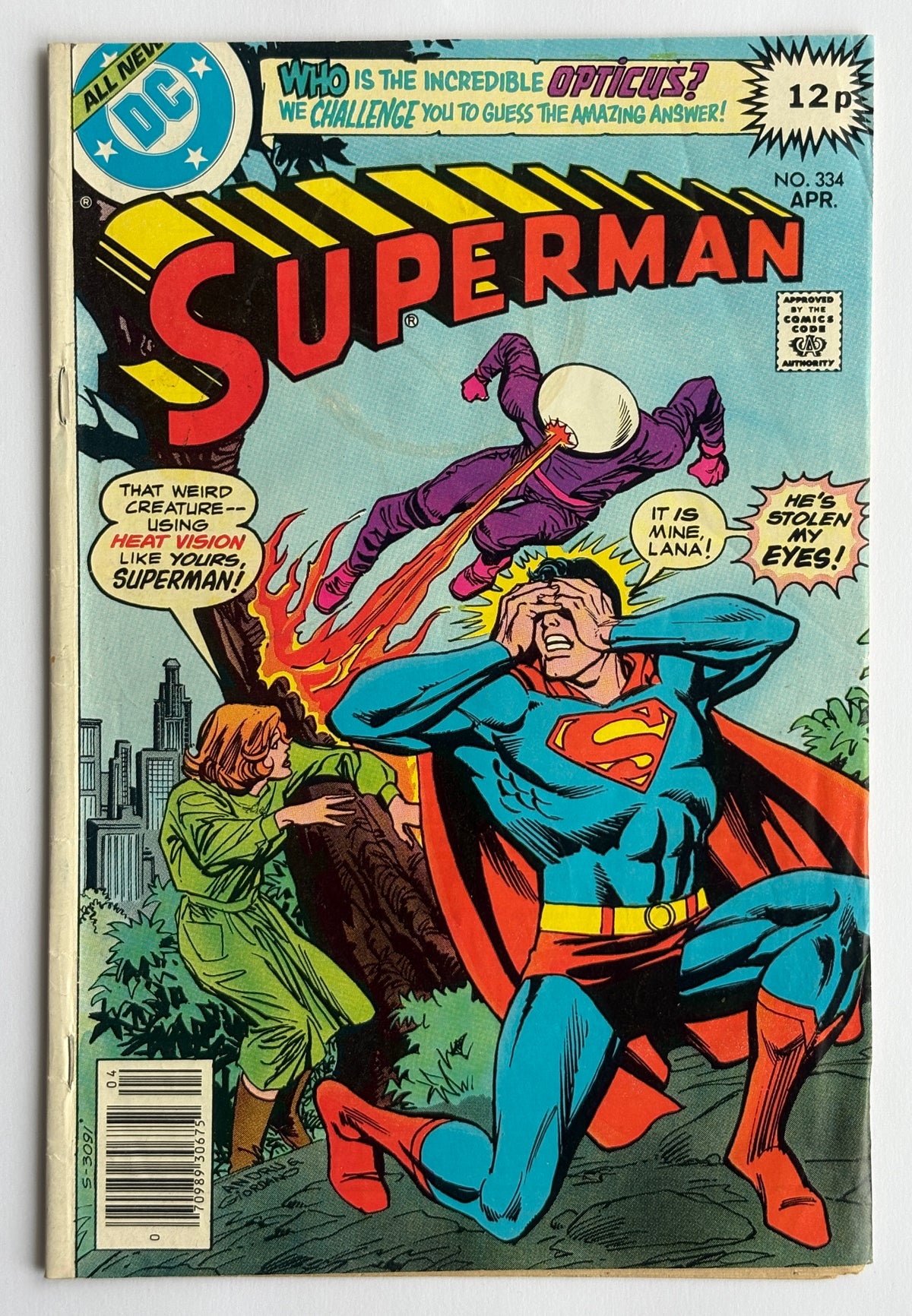Superman #334 - DC Comics UK Variant April 1979  VG+ 4.5