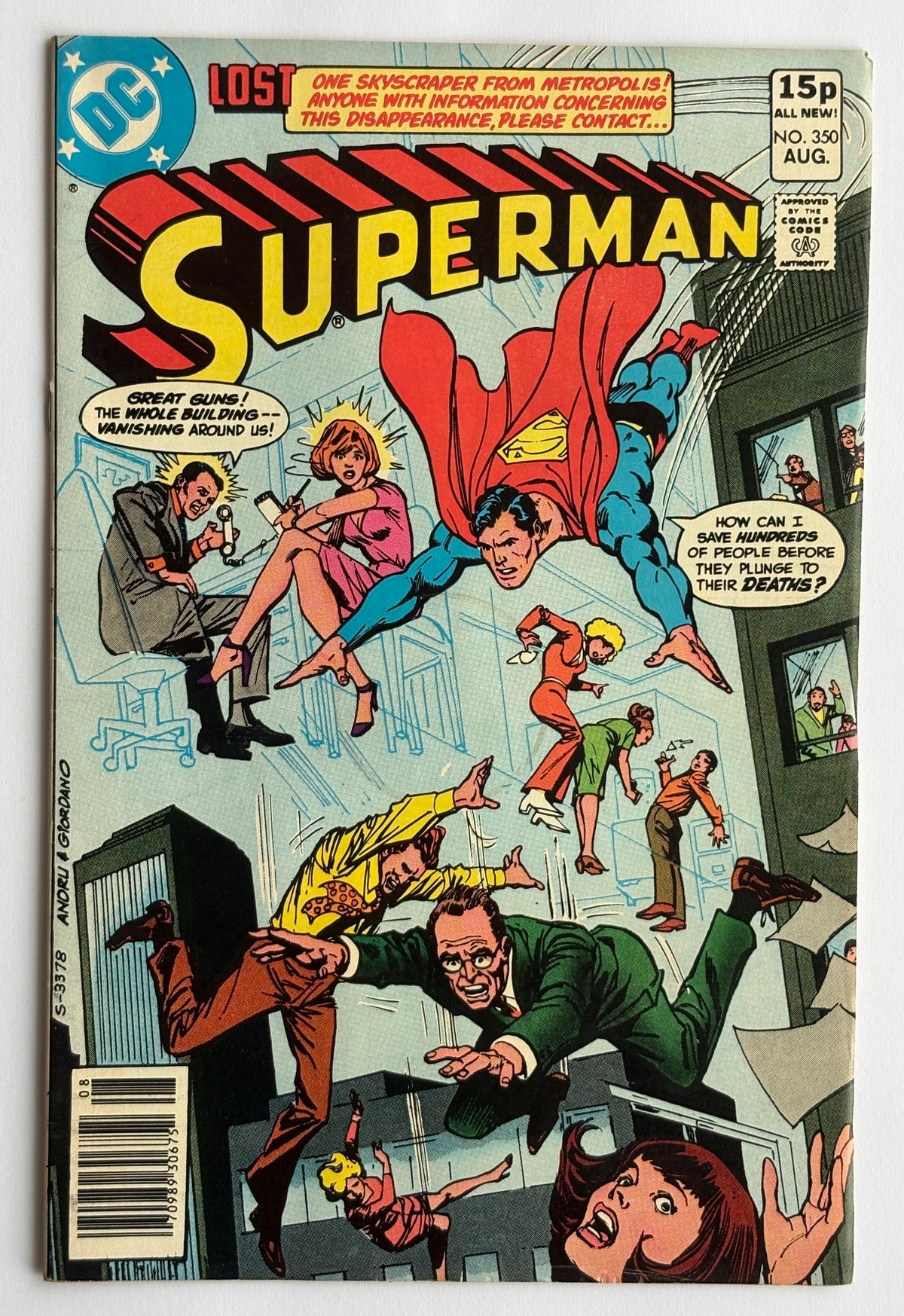 Superman #350 - DC Comics UK Variant August 1980 FN+ 6.5