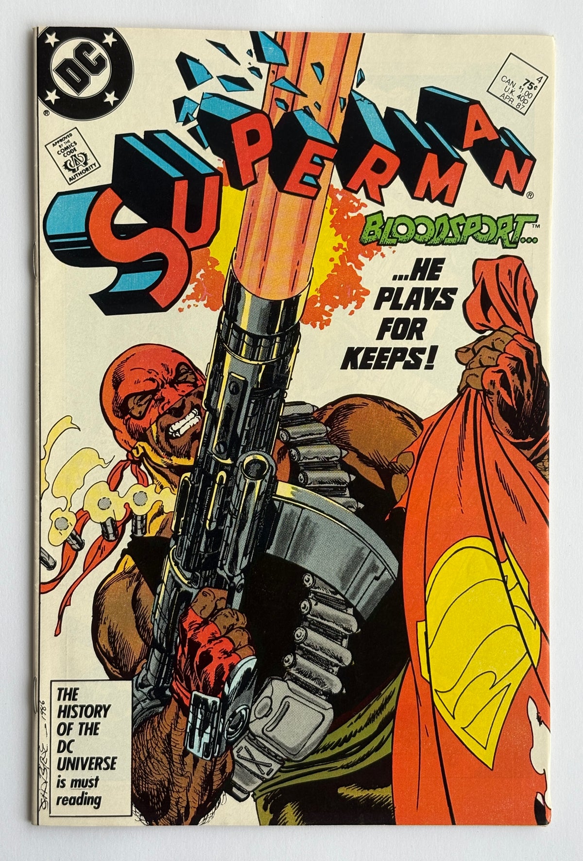 Superman #4 - 1st Appearance Bloodsport - DC Comics April 1987 VF+ 8.5