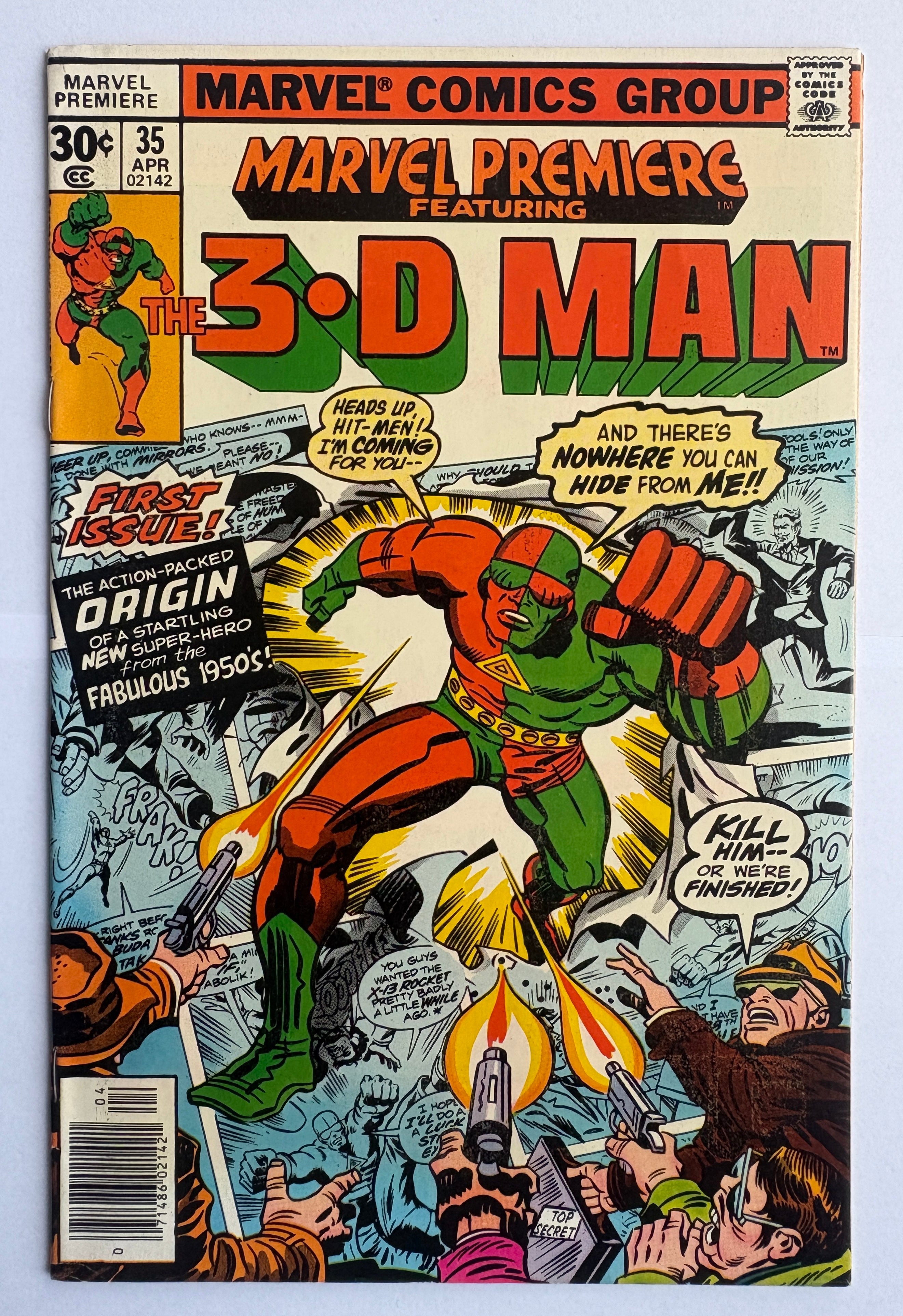 Marvel Premiere #35 featuring The 3-D Man - Marvel Comics April 1977 VF- 7.5