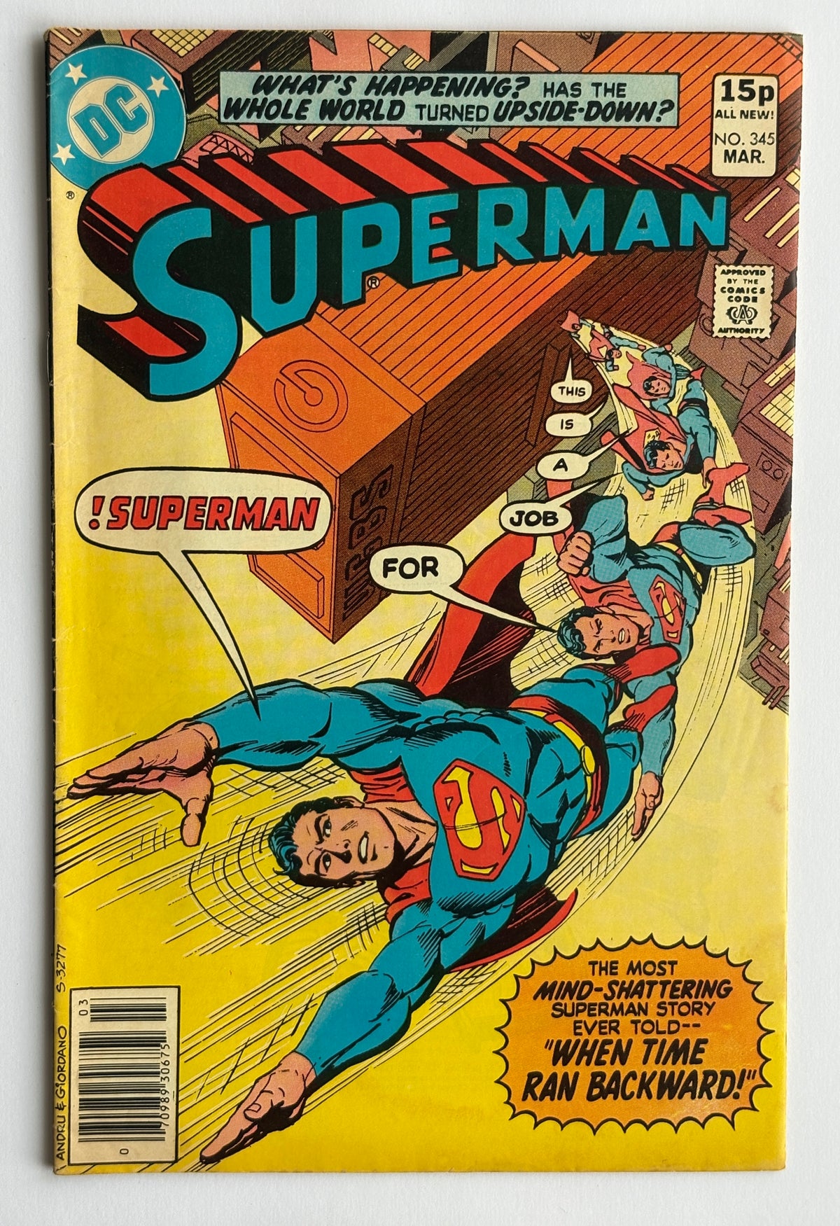 Superman #345 - DC Comics UK Variant March 1980  FN 6.0