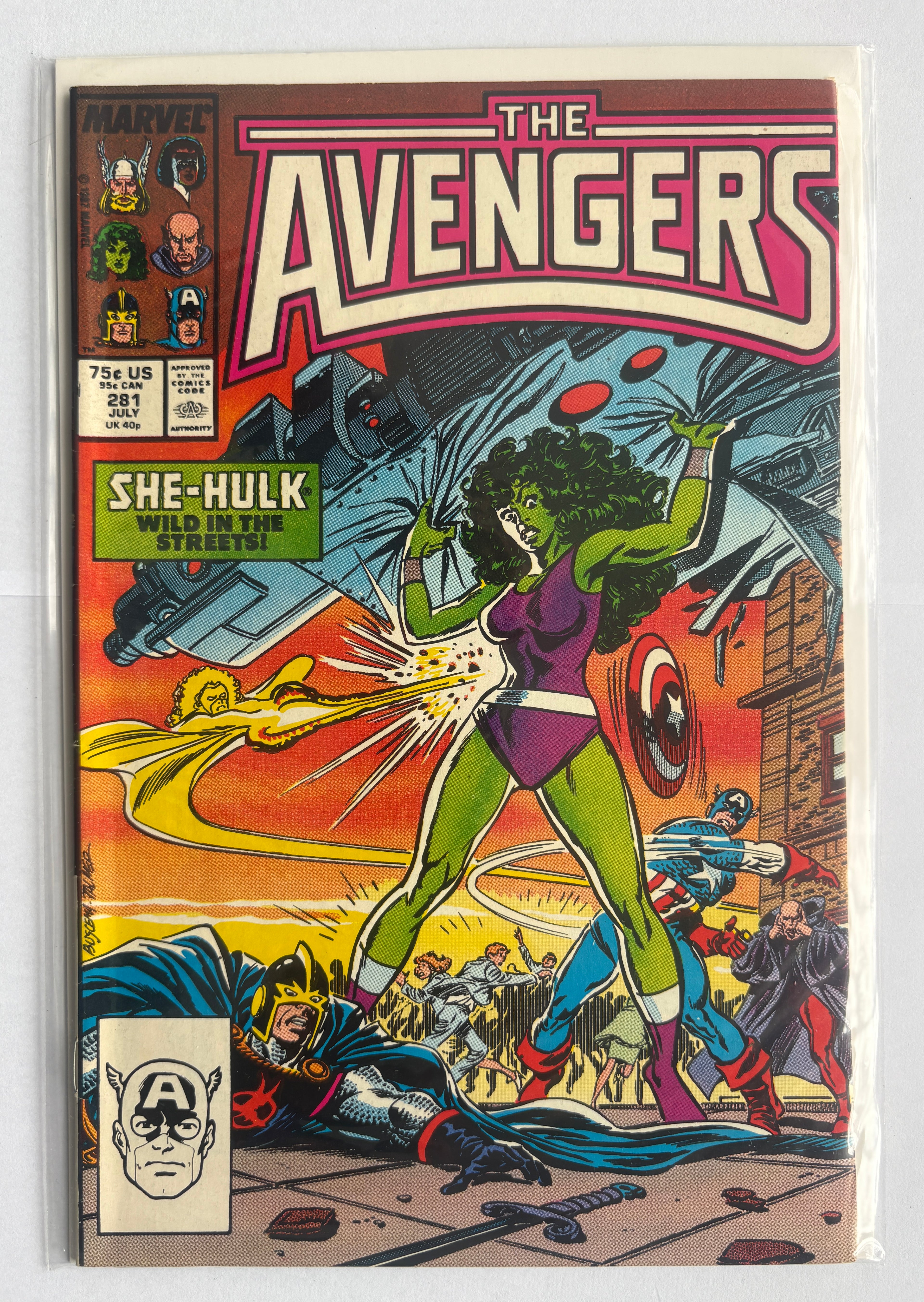 The Avengers #281 - She-Hulk Wild in the Streets - July 1987 VF 8.0