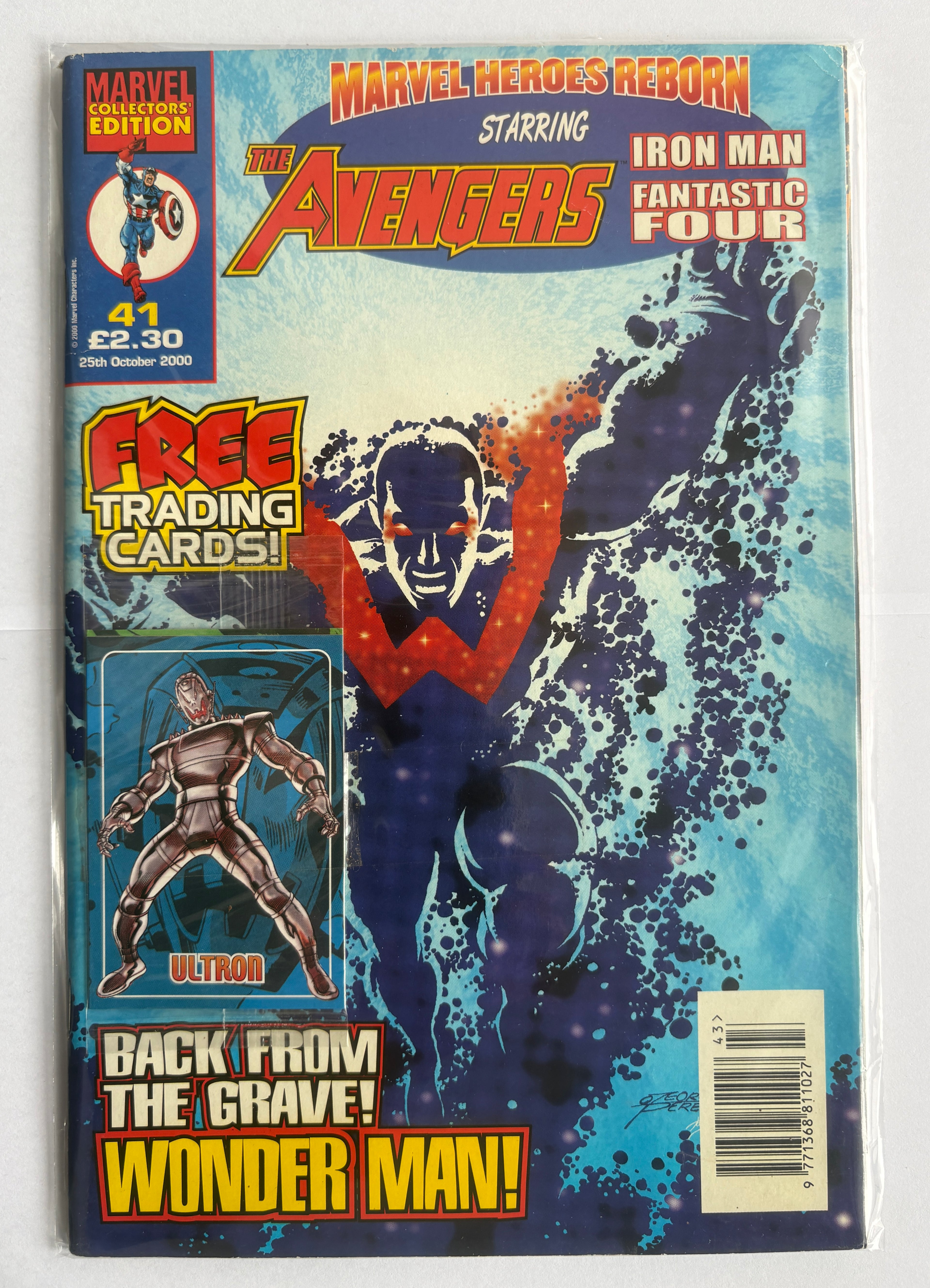 Marvel Heroes Reborn #41 - with Trading Card UK Panini 25th October 2000 VF+ 8.5