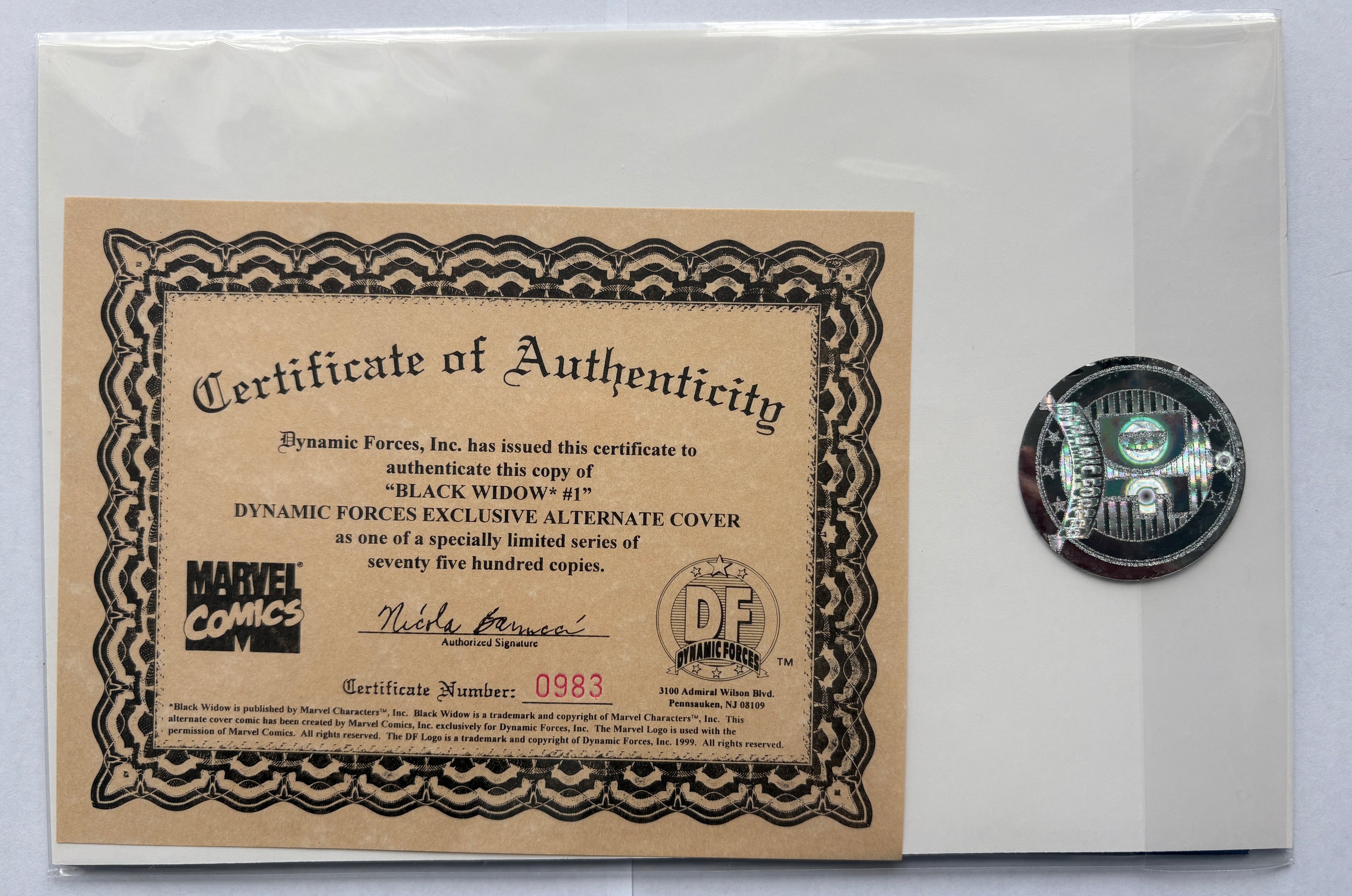 Black Widow #1 - 1st Full Appearance Yelena Belova DF Variant June 1999 NM- 9.2