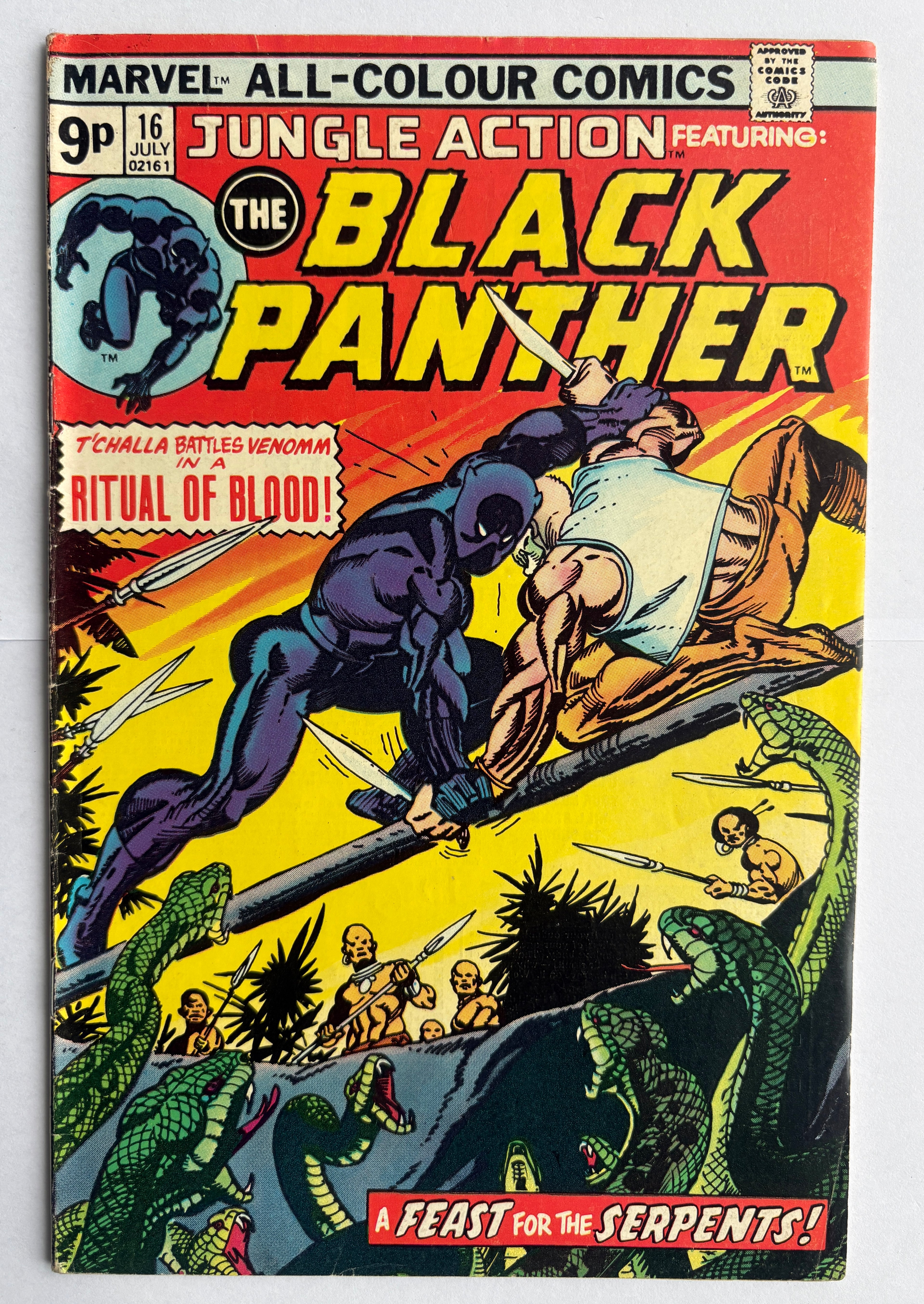 Jungle Action #16 - The Black Panther Marvel Comics UK Variant July1975 F/VF 7.0
