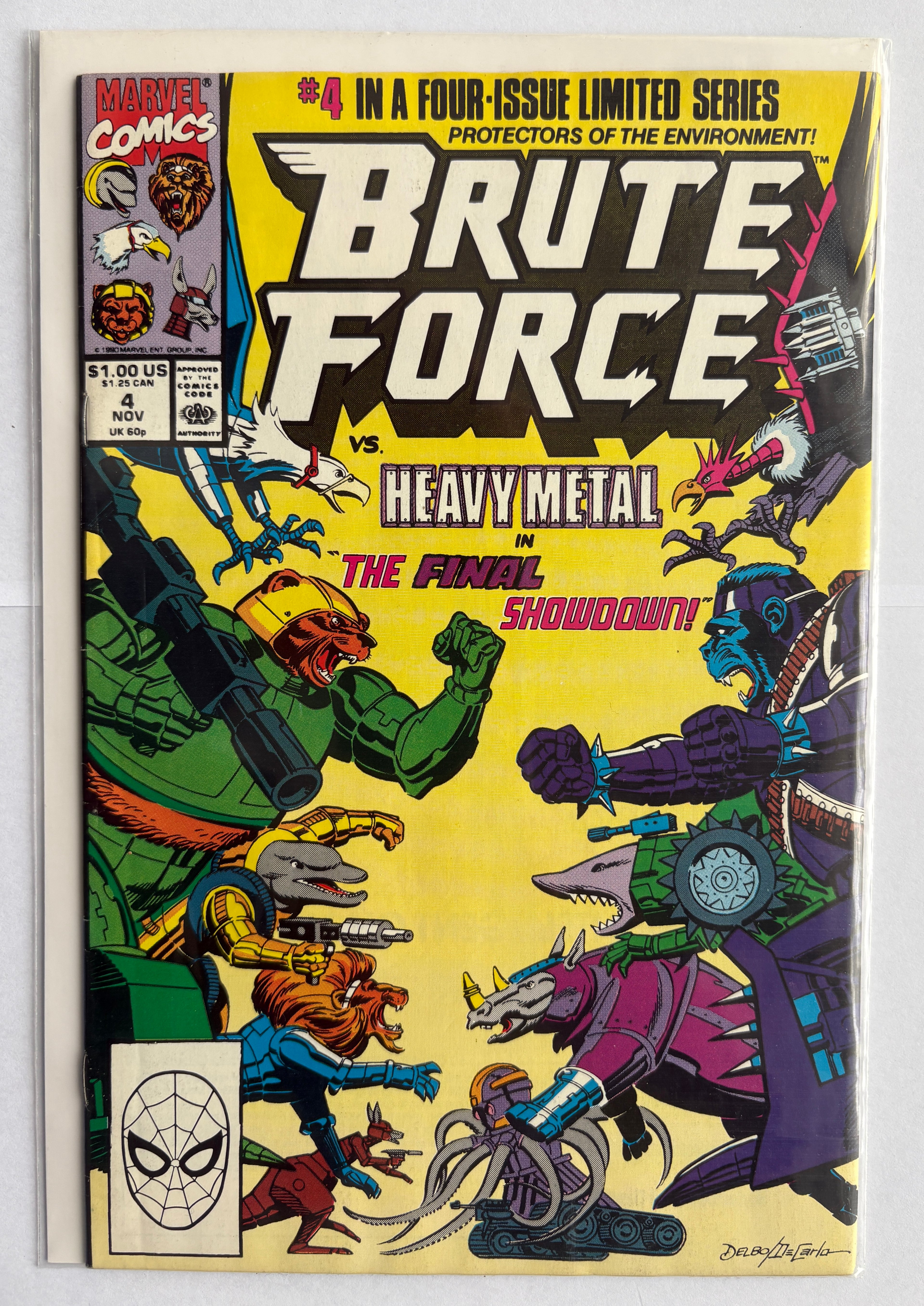 Brute Force #4 - 1st Issue - Marvel Comics - November 1990 VF- 7.5