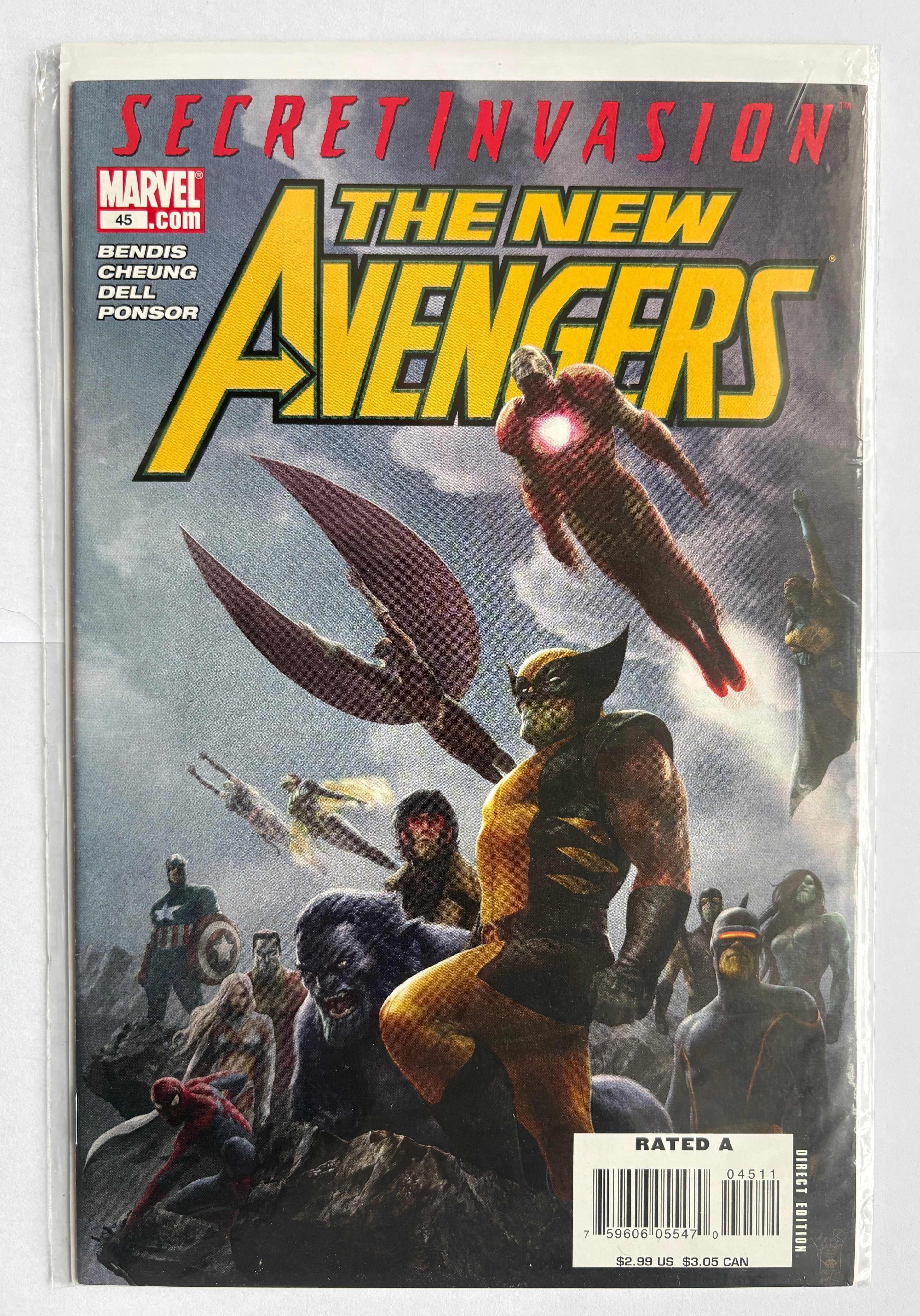 The New Avengers #45 - 1st Printing - Marvel Comics November 2008 VF- 7.5