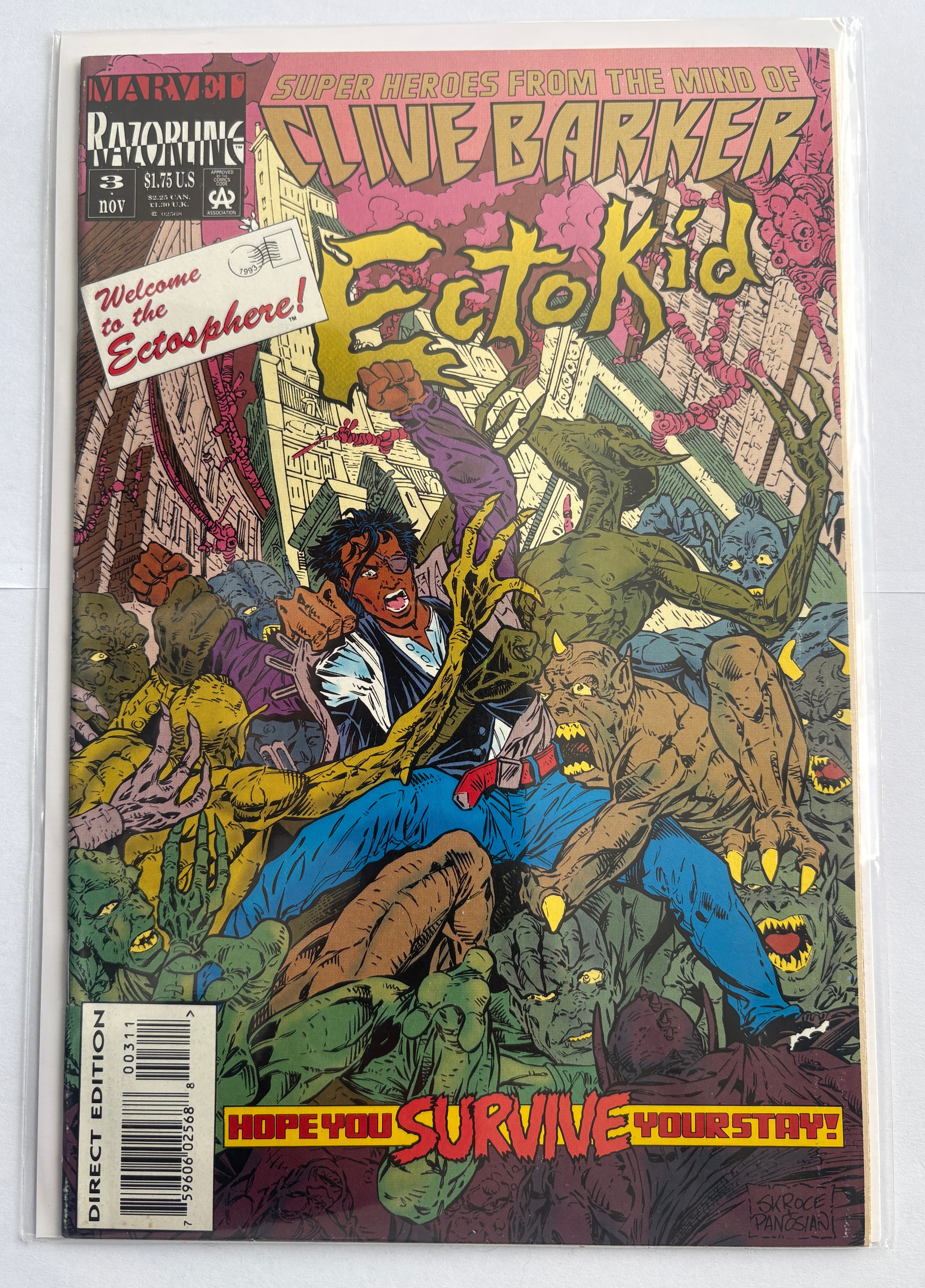 Ectokid #3 - 1st Printing Clive Barker Marvel Comics November 1993 VF+ 8.5