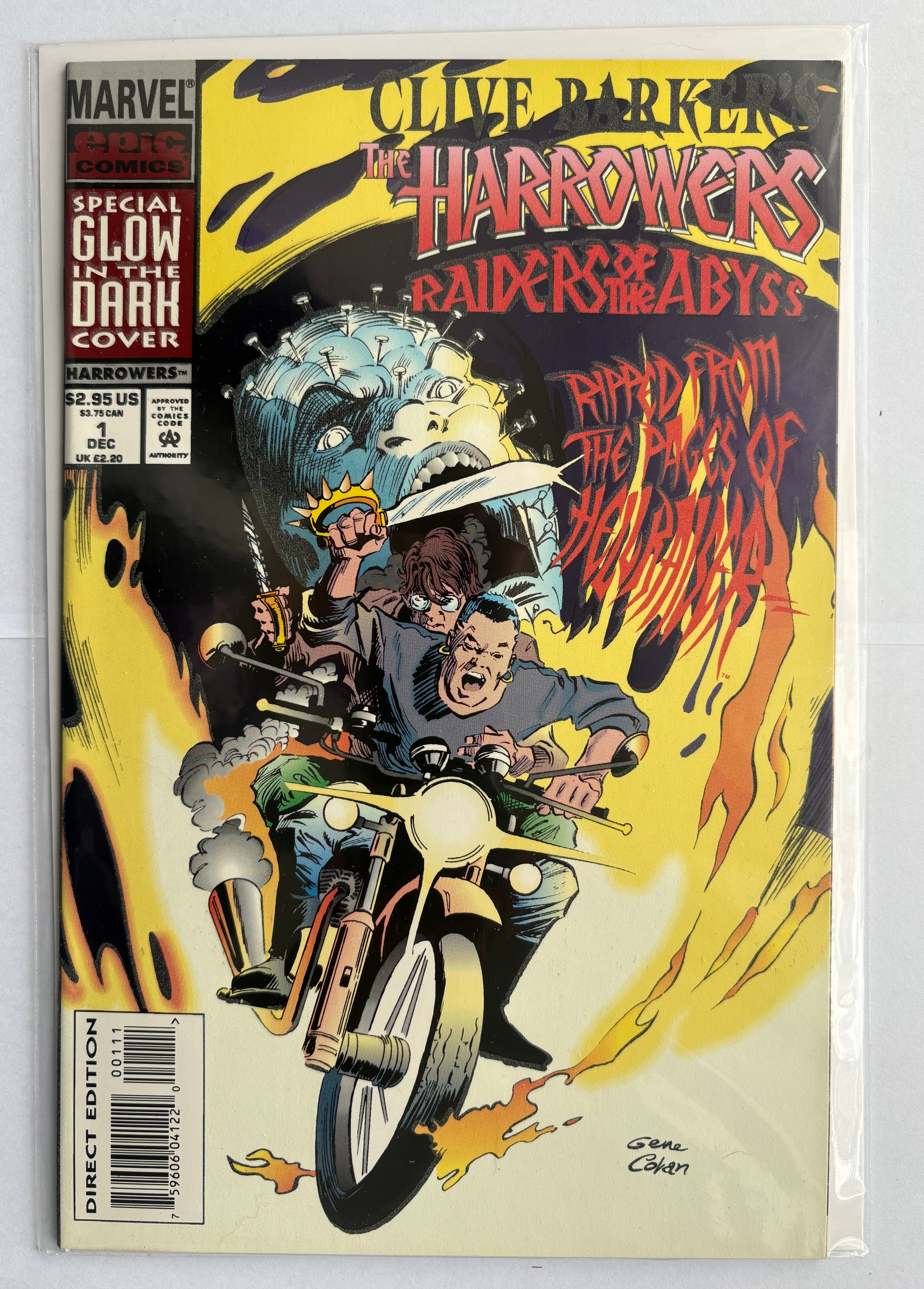 The Harrowers #1 - 1st Print Glow in the Dark Clive Barker Marvel Comics 1993 VF+ 8.5