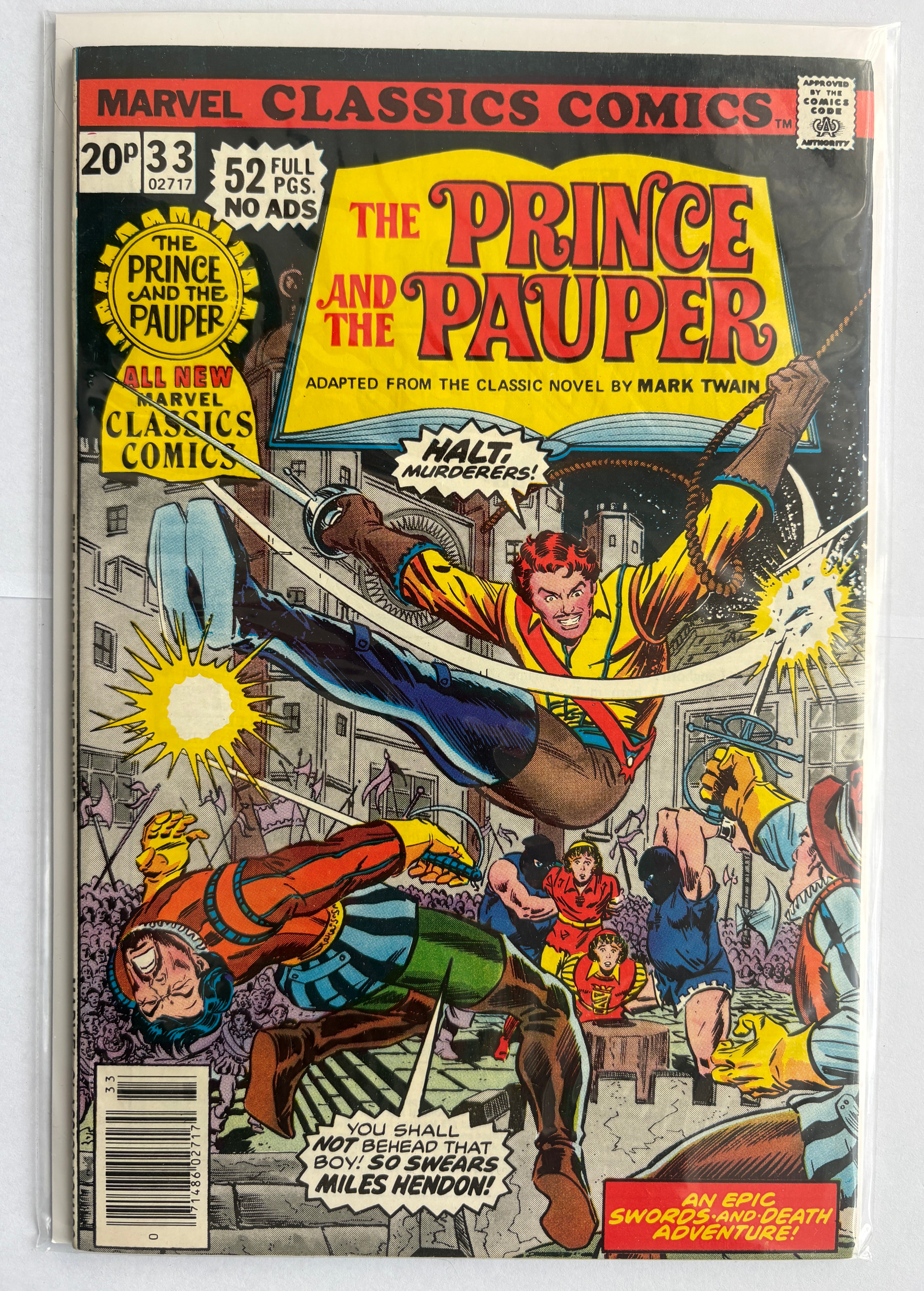 Marvel Classics Comics #33 The Prince and the Pauper - UK Variant 1978 VF 8.0