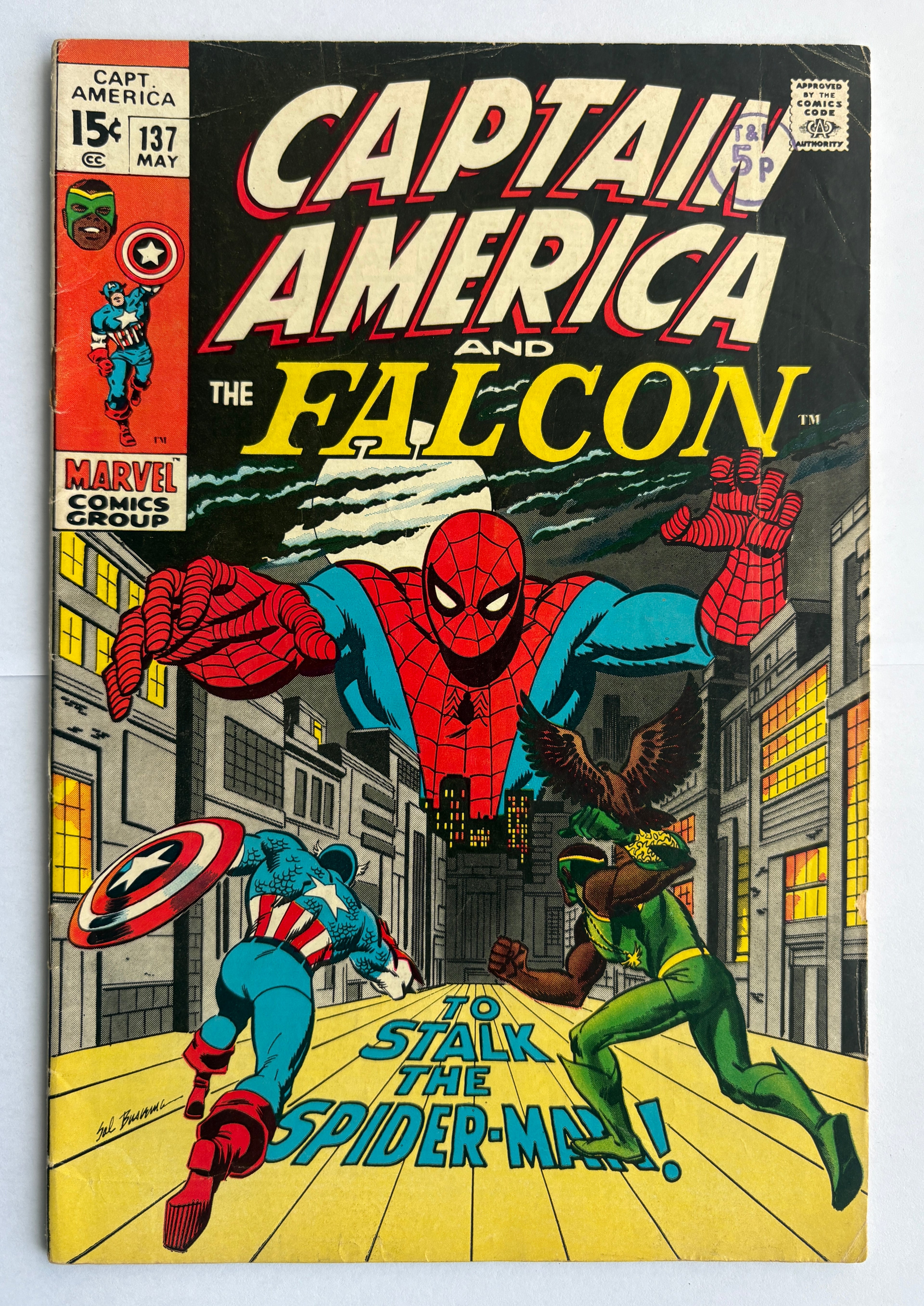 Captain America and the Falcon #137 - Spider-Man Marvel Comics May 1971 FN 6.0