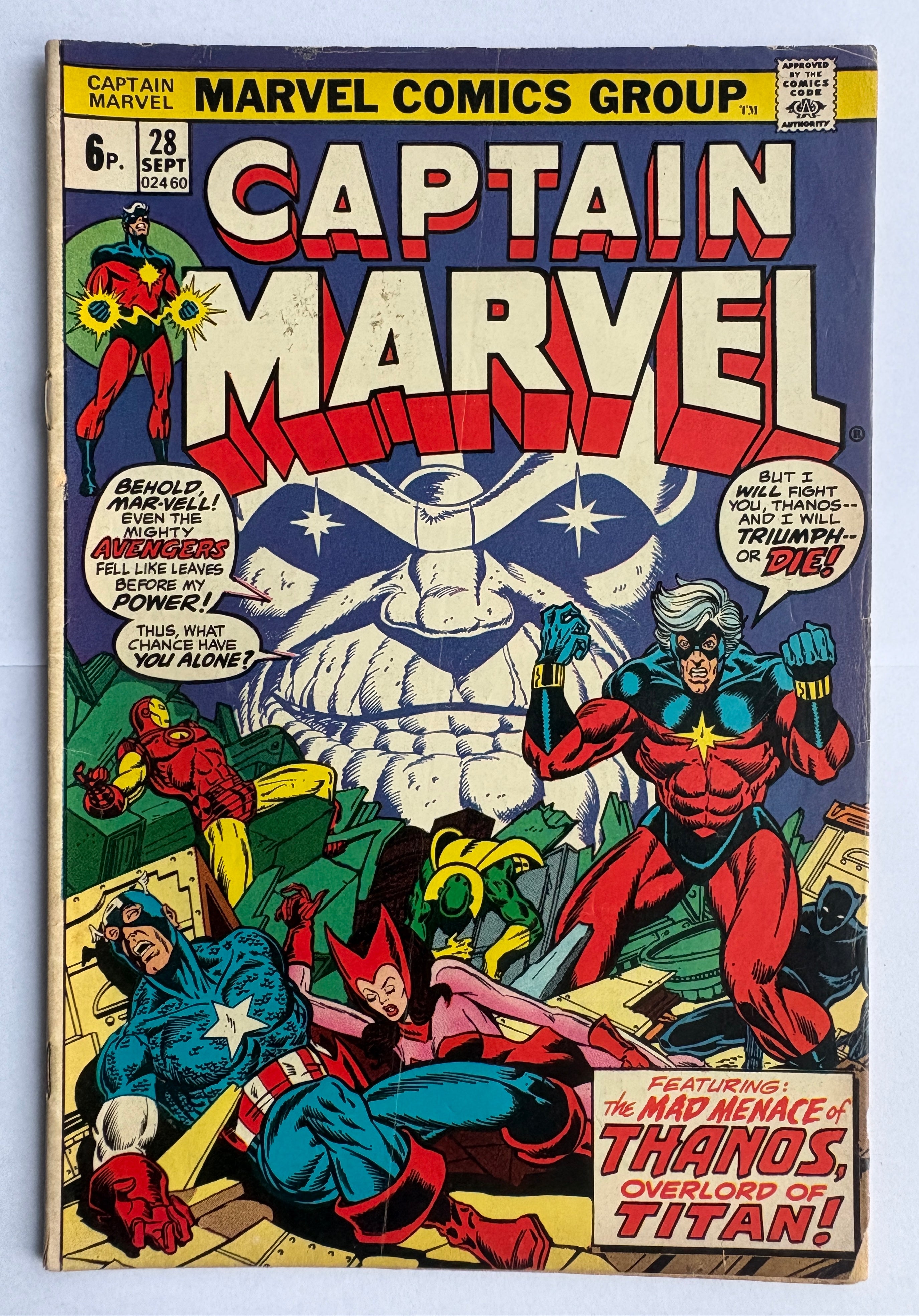 Captain Marvel #28 - 1st Appearance Eon UK Variant Marvel September 1973 VG+ 4.5