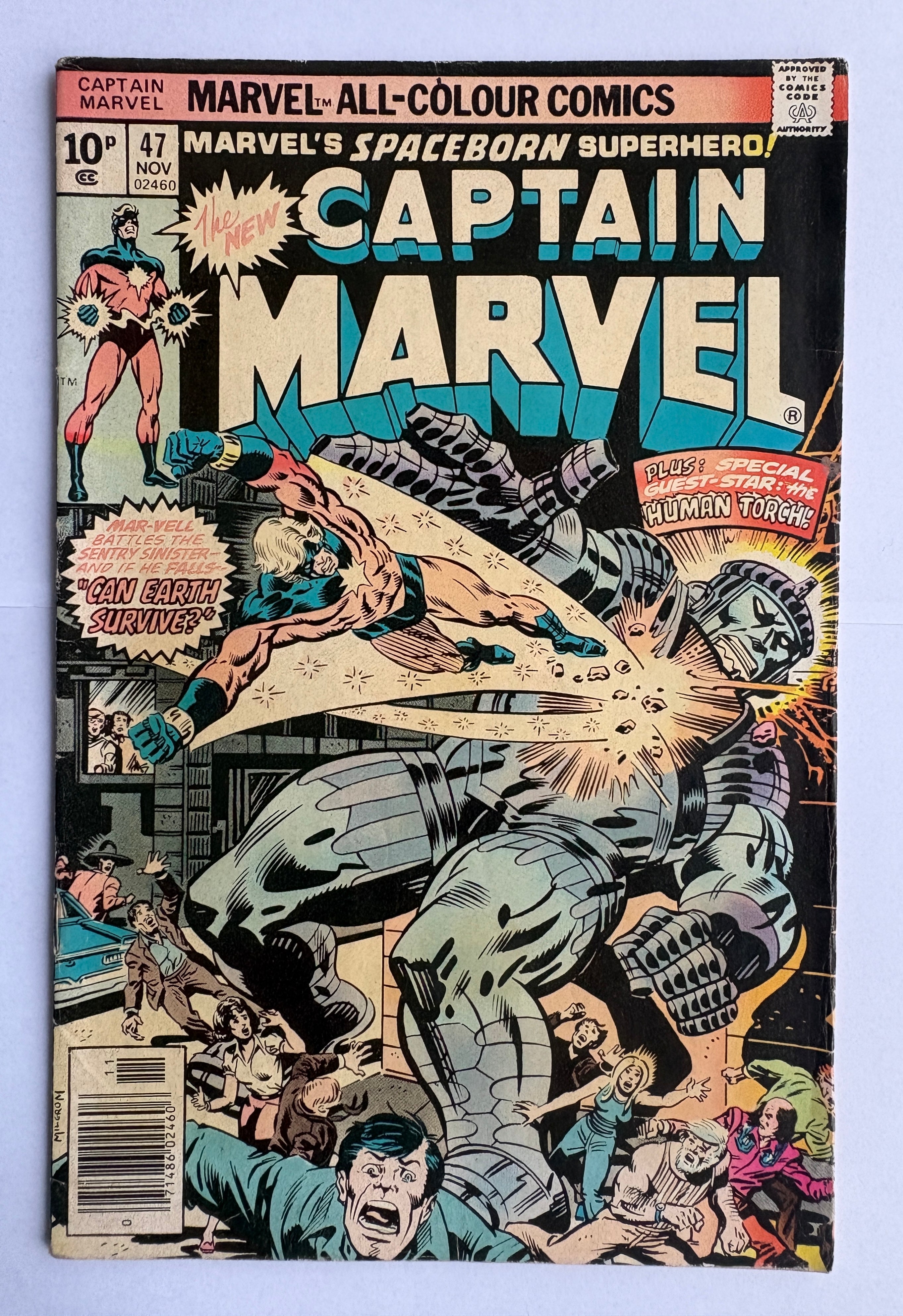 Captain Marvel #47 - Marvel Comics - UK Variant - November 1976 VG+ 4.5