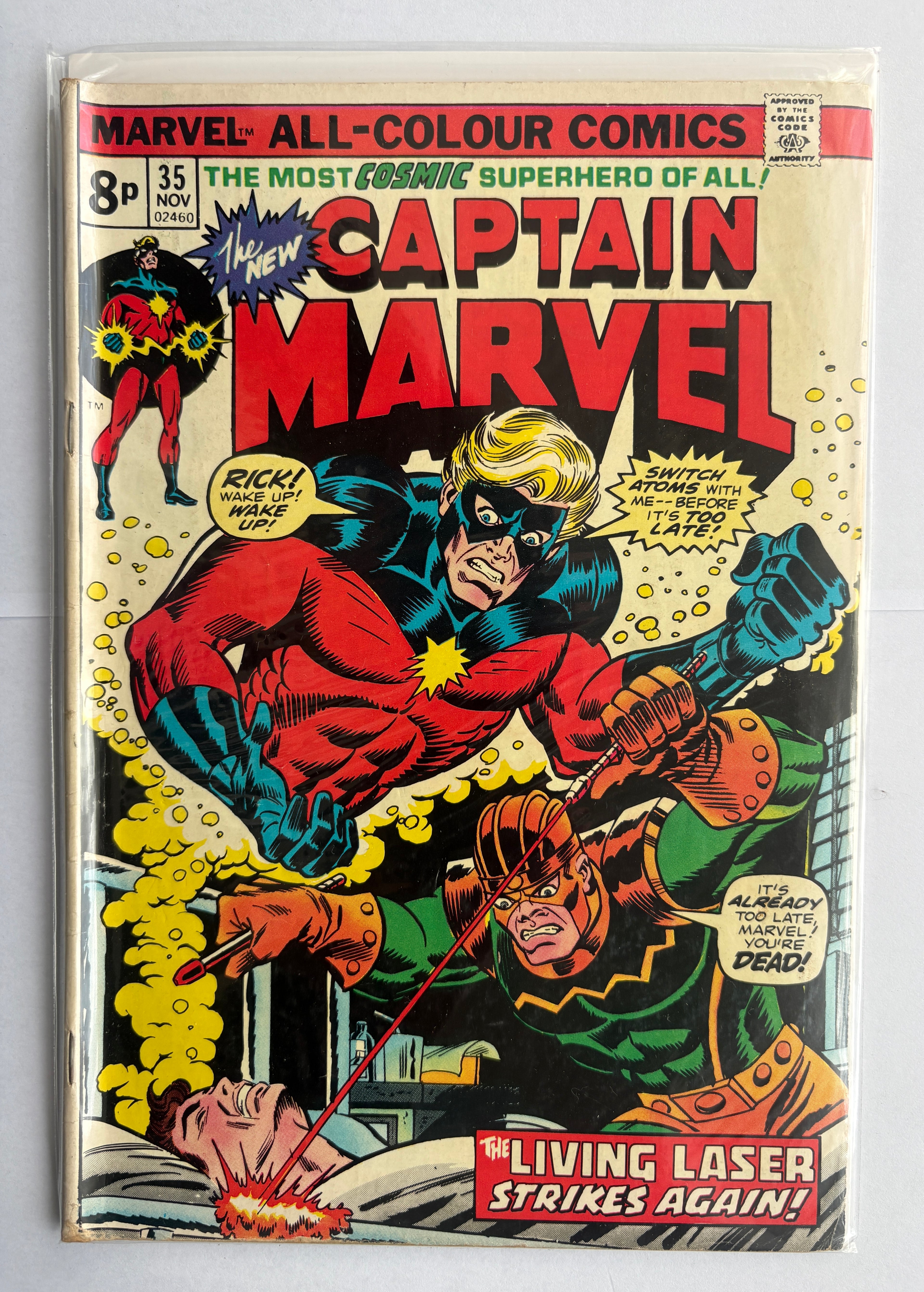 Captain Marvel #35 - Marvel Comics - UK Variant - November 1974 VG/FN 5.0