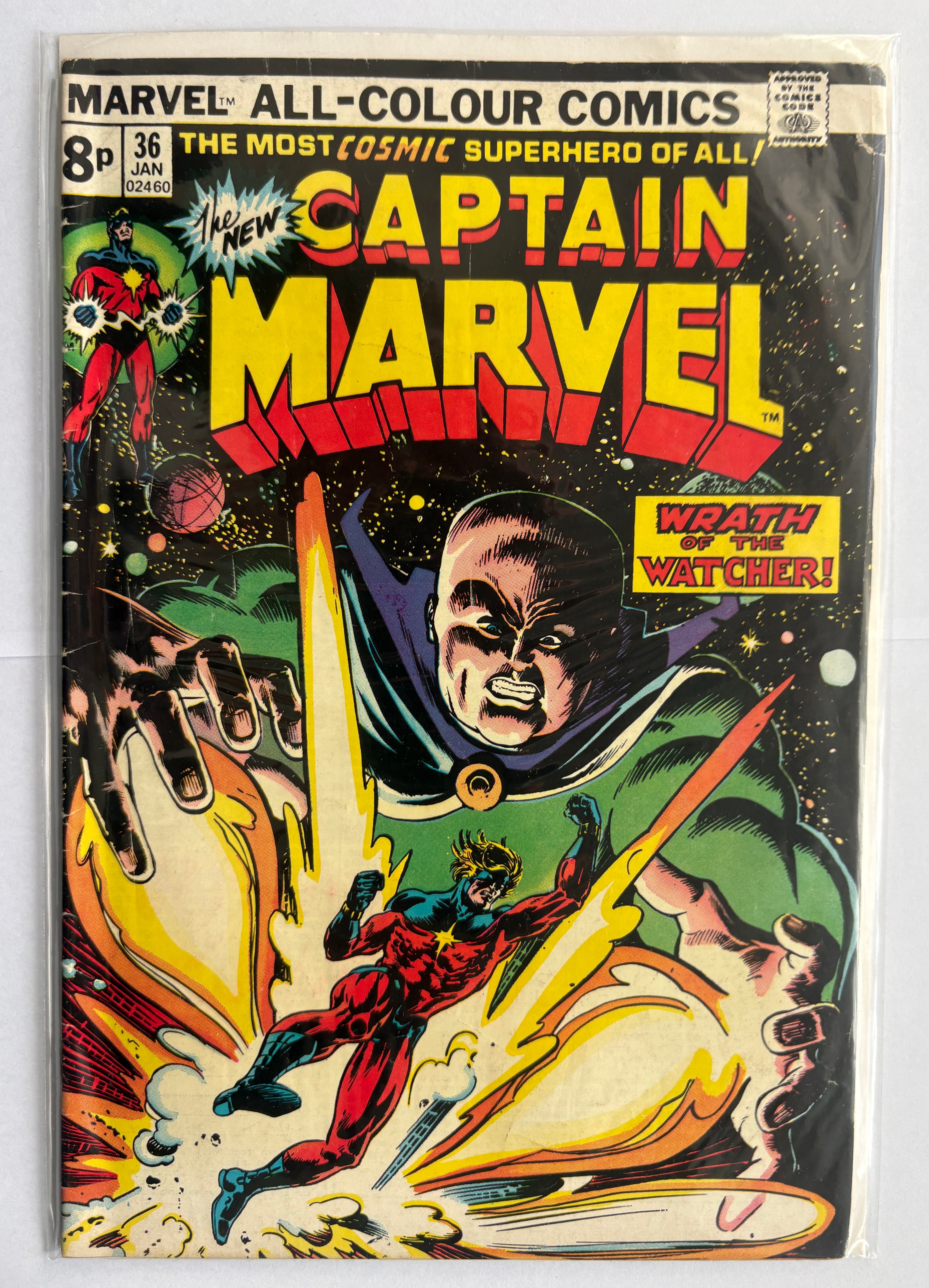 Captain Marvel #36 - Marvel Comics - UK Variant - January 1975 FN 6.0