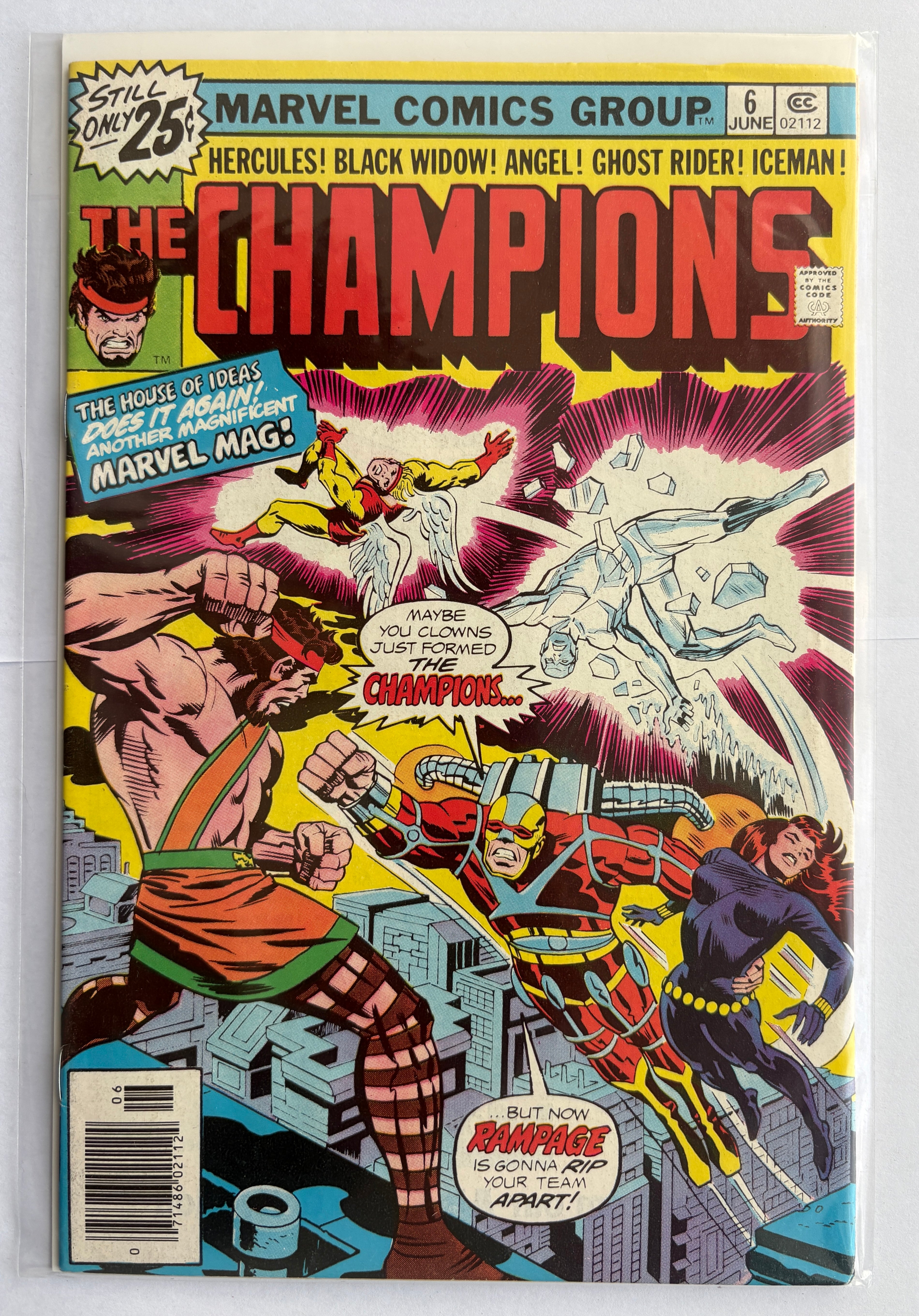 The Champions #6 - Marvel Comics June 1976 F/VF 7.0