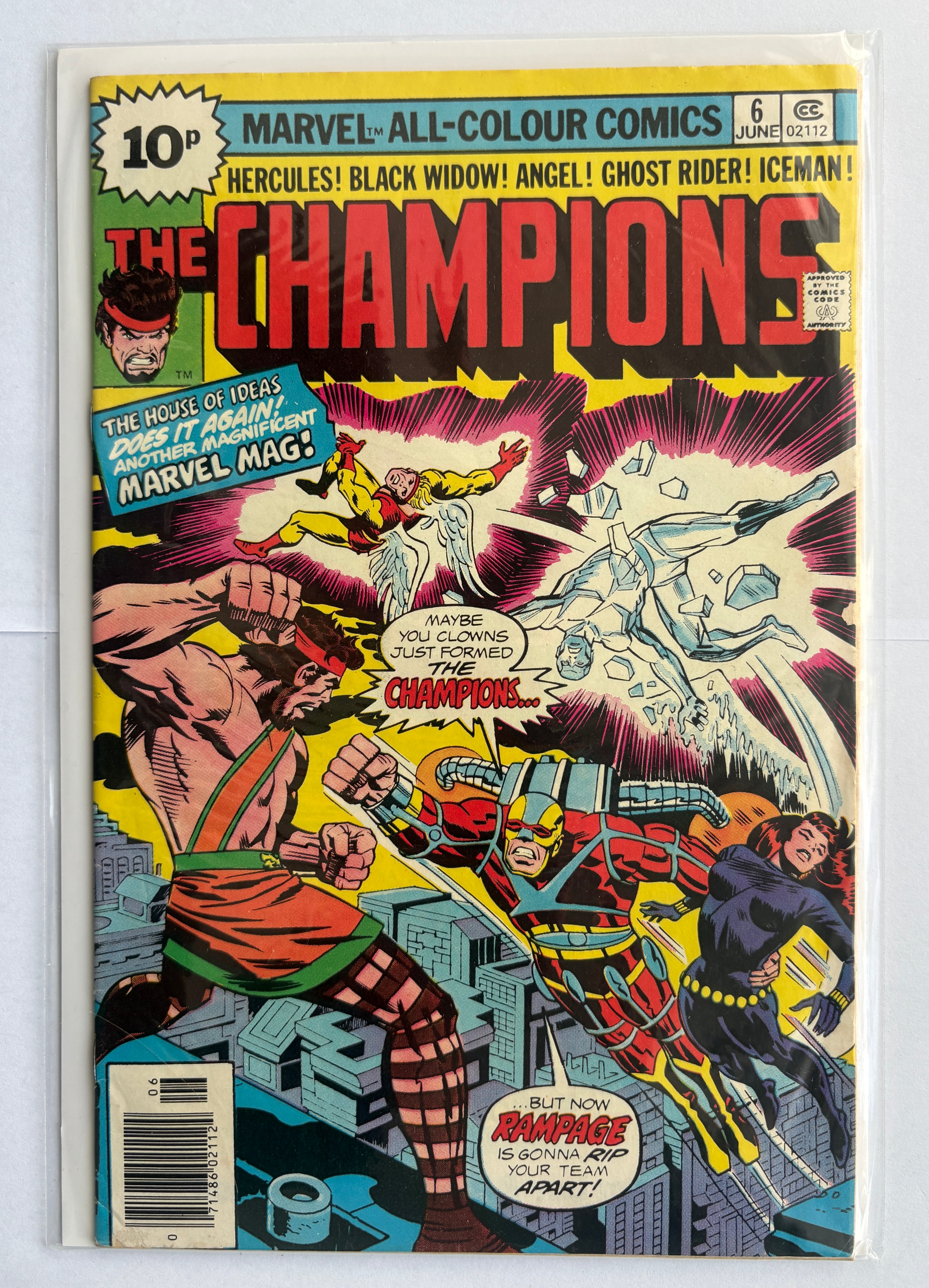 The Champions #6 - UK Variant Marvel Comics June 1976 F/VF 7.0