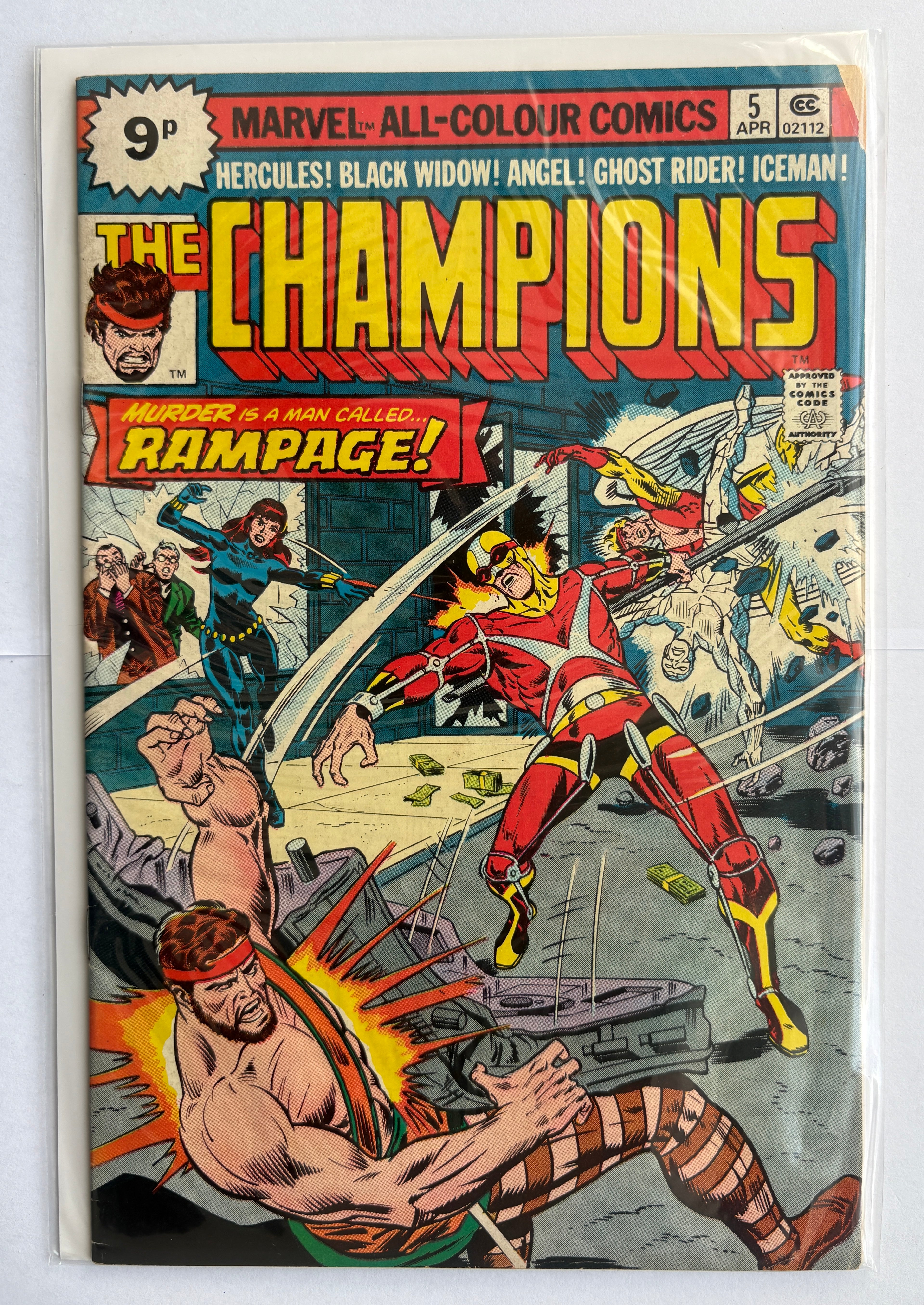 The Champions #5 - UK Variant Marvel Comics April 1976 VG+ 4.5