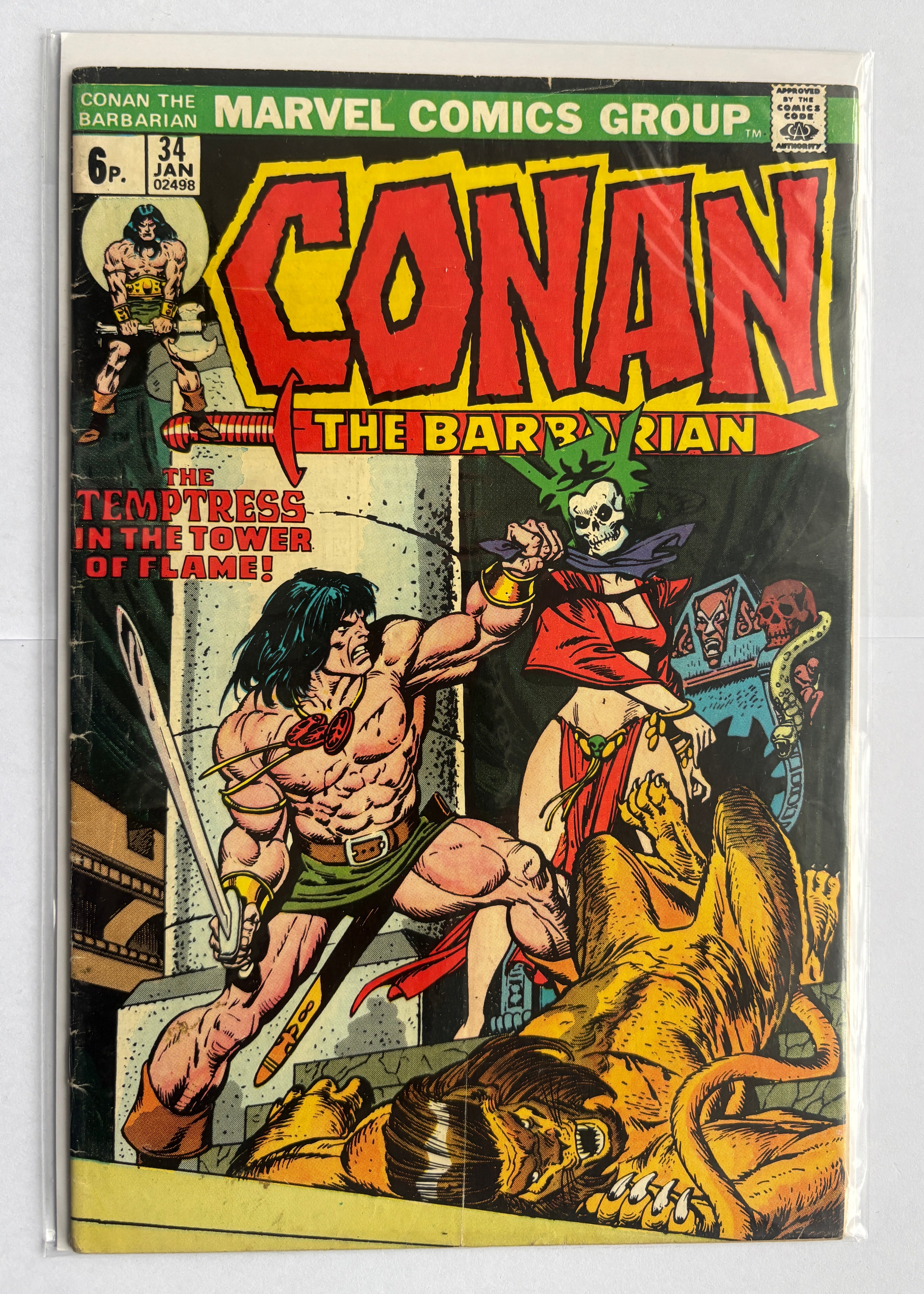 Conan the Barbarian #34 - Marvel Comics UK Variant January 1974 VG/FN 5.0