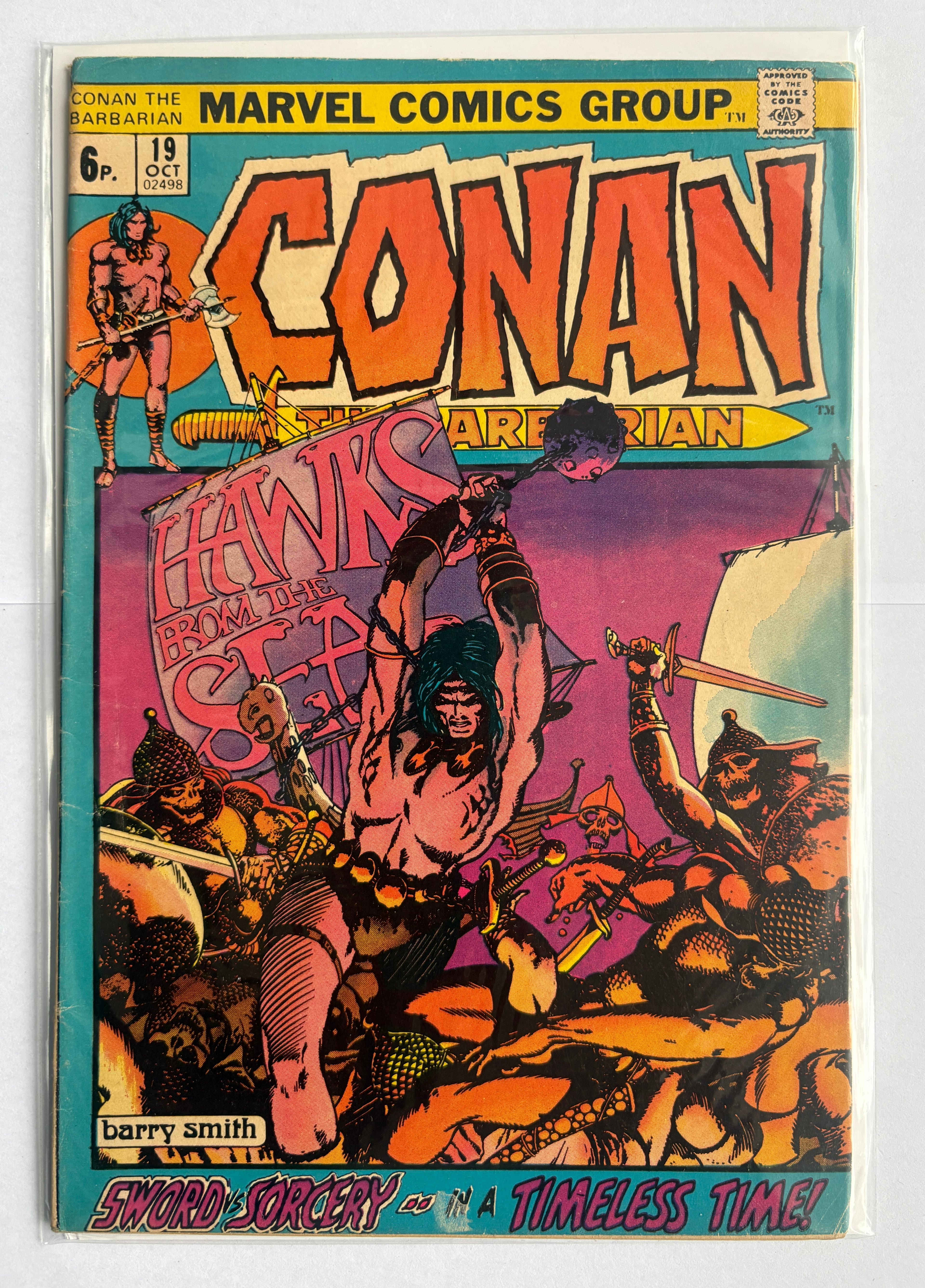 Conan the Barbarian #19 - Marvel Comics UK Variant October 1972 VG/FN 5.0